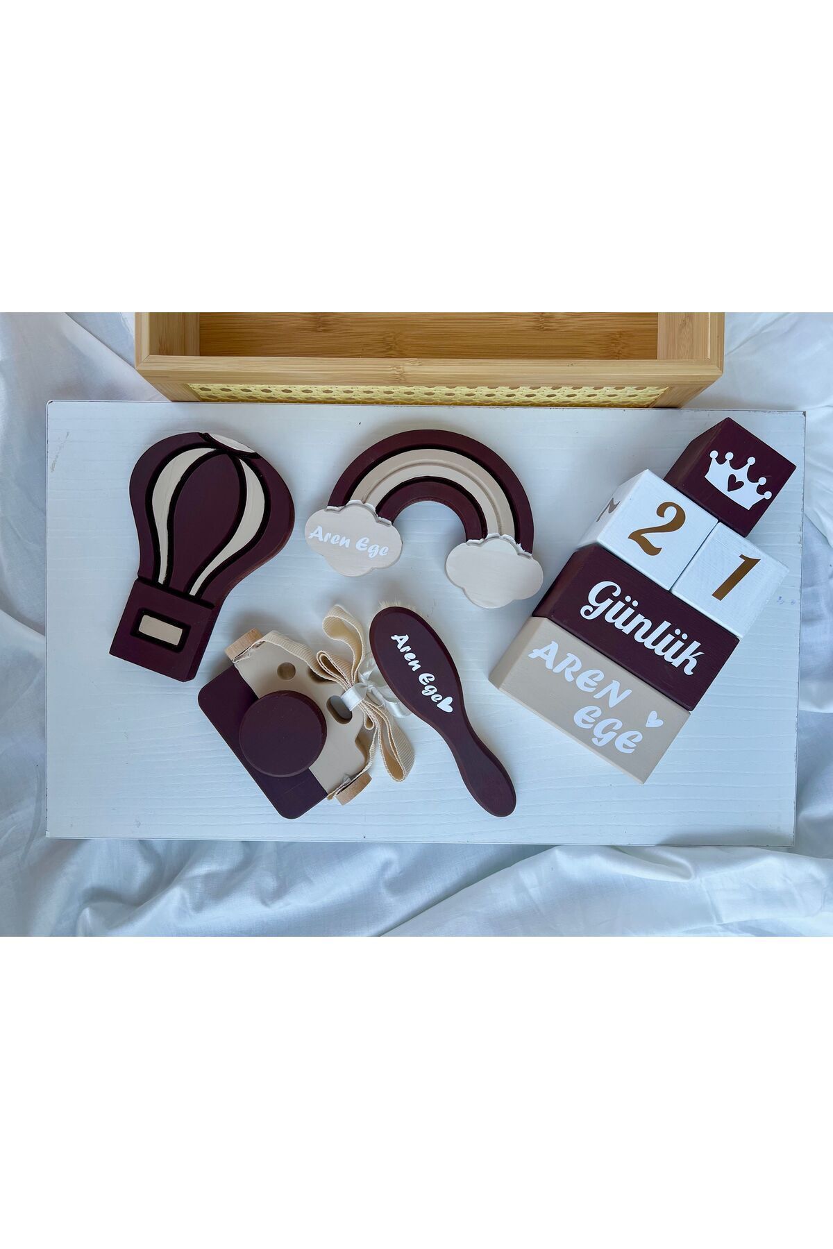 Renkli objeli set bebek hediyelik bebek çekim aksesuarı dekor
