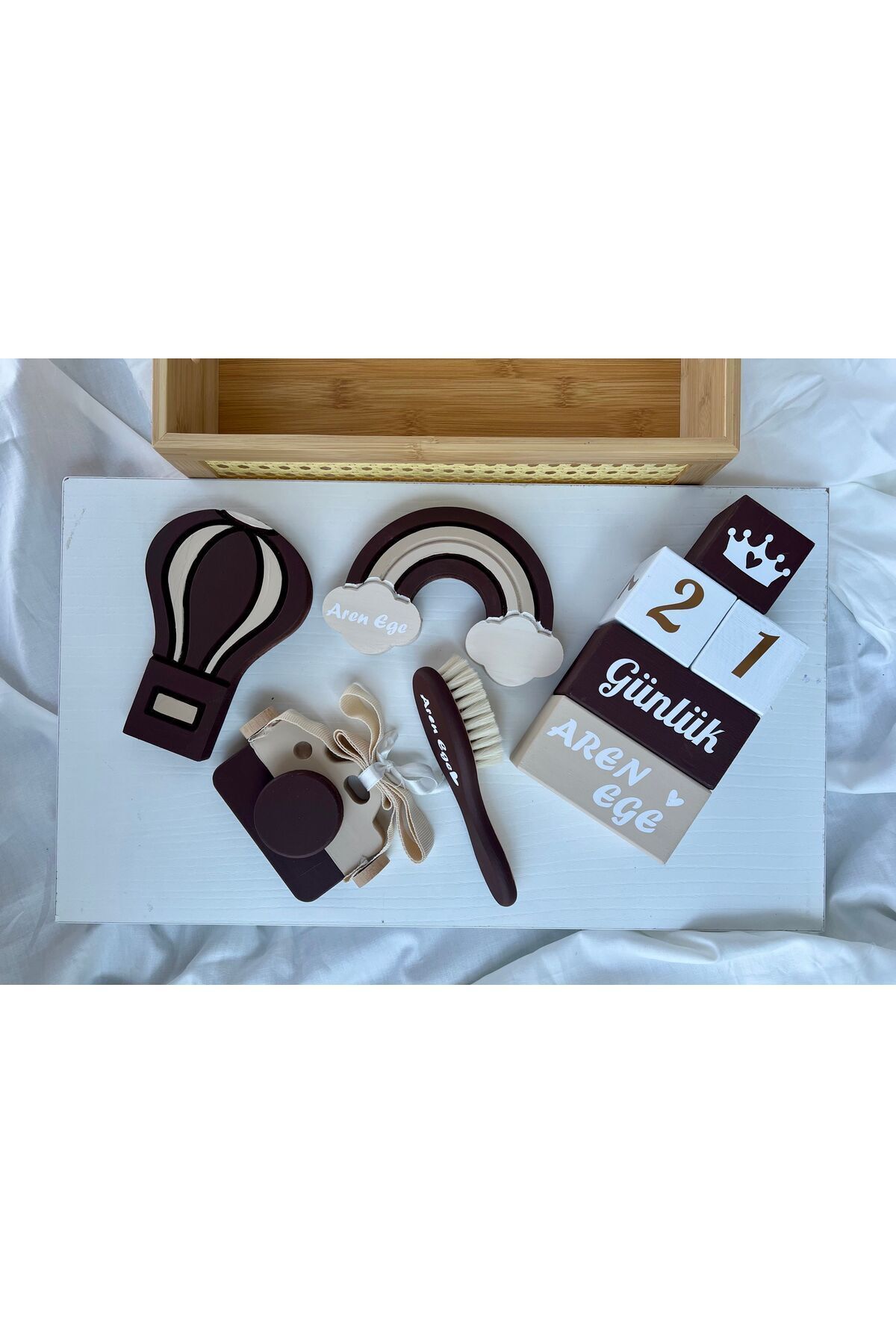 Renkli objeli set bebek hediyelik bebek çekim aksesuarı dekor