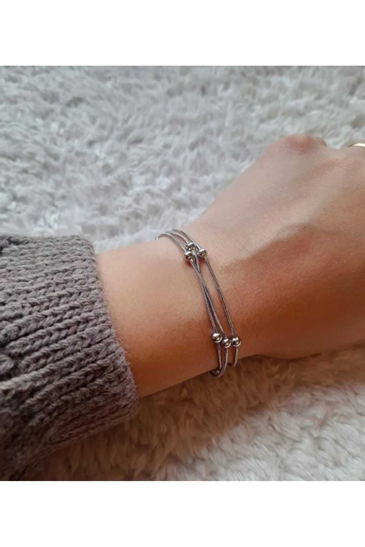 Dorika 3'lü Bileklik Gümüş 2