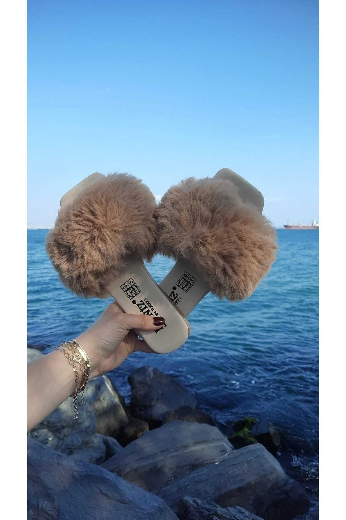 Moda fiesta-Γούνινες Γυναικείες Παντόφλες Καθημερινές Παντόφλες Εξωτερικού και Σπίτι 4