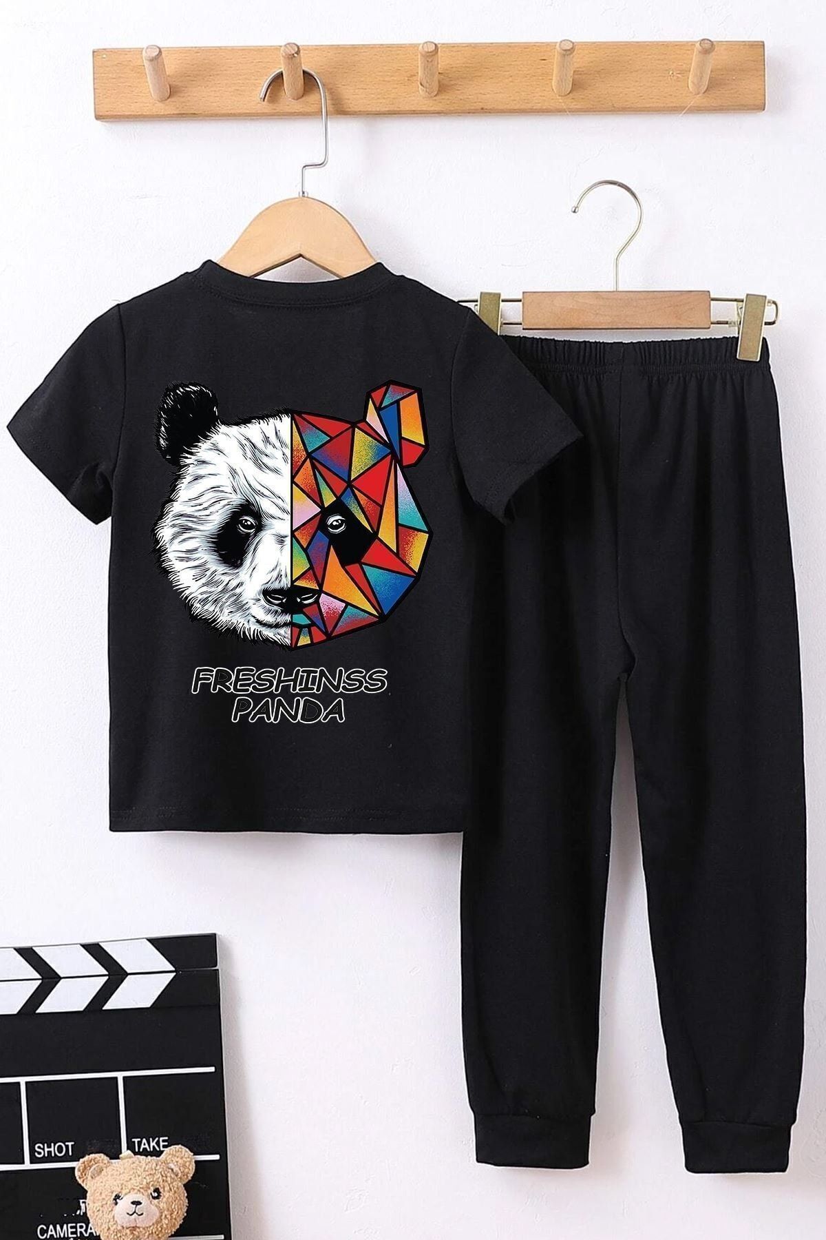 uyguntarz Dziecięcy Dół Panda - Topowy Zestaw Dresowy Unisex - 5-6