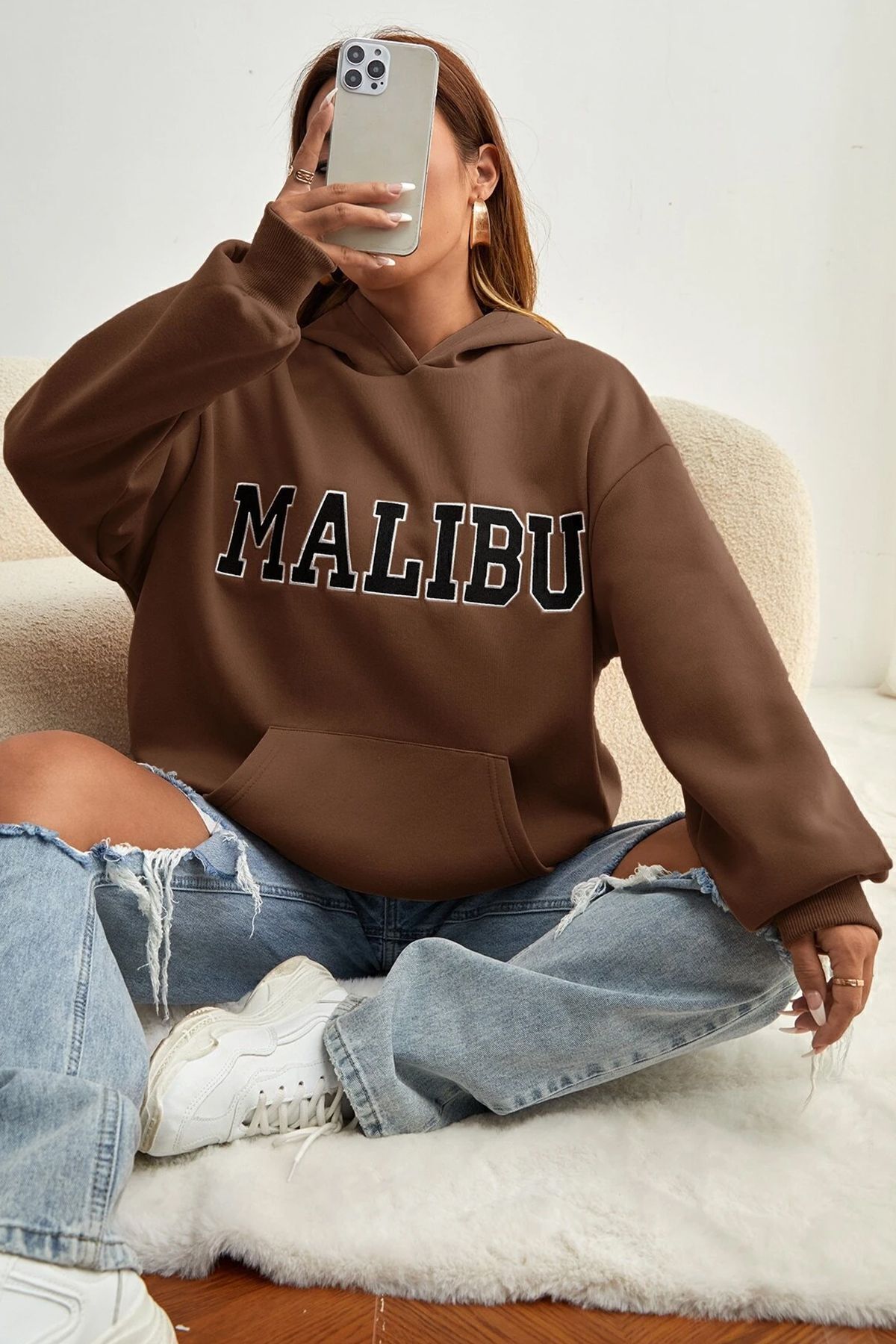 uyguntarz Bluza oversize unisex z nadrukiem Malibu