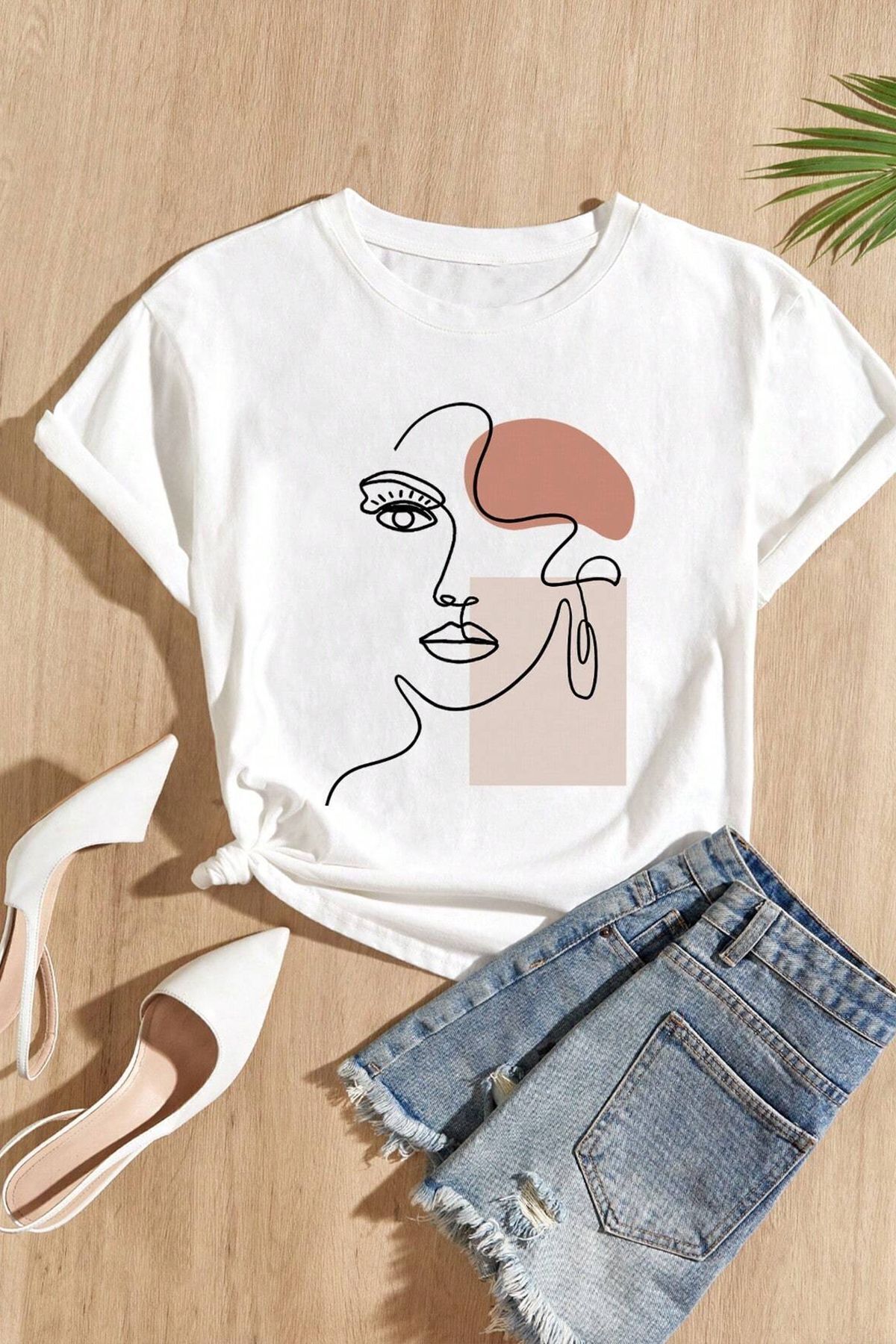 uyguntarz-Unisex Make Up Silhouette nyomtatott design póló 2