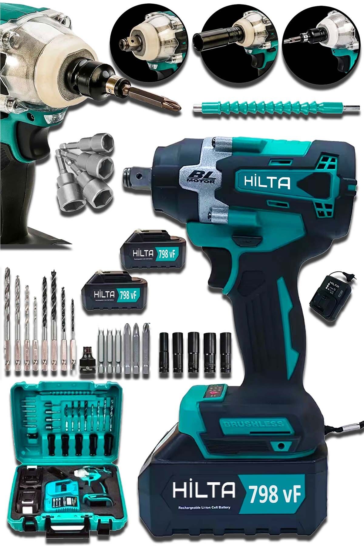 Hilta Power Alman E-POWER 798 Vf 30 Ah Kömürsüz Motor Çelik Şanzıman Somun Bijon Sökme Sıkma Vidalama  Makinası