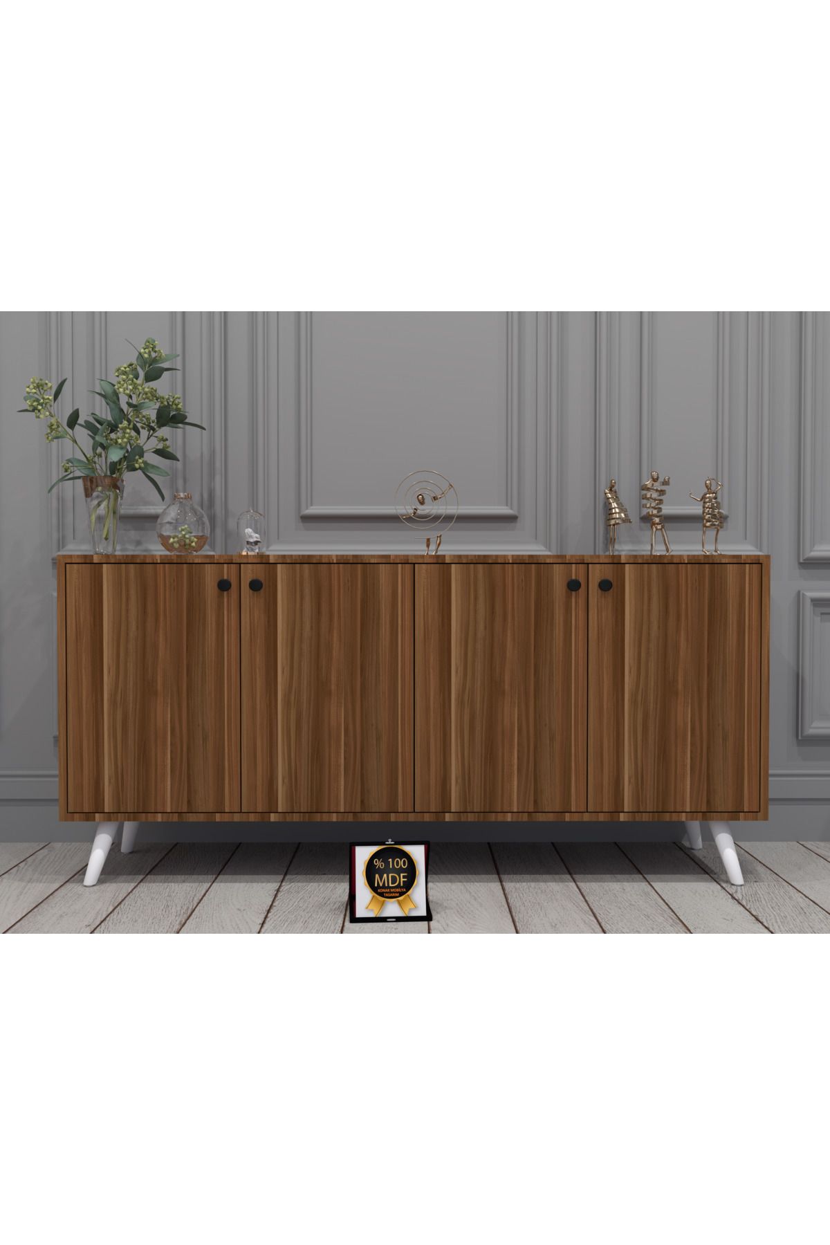 KONAK EV EŞYALARI Espino Konsol,TV Ünitesi,Dekoratif Dolap,Vitrin,%100 MDF,Kolay Kurulum