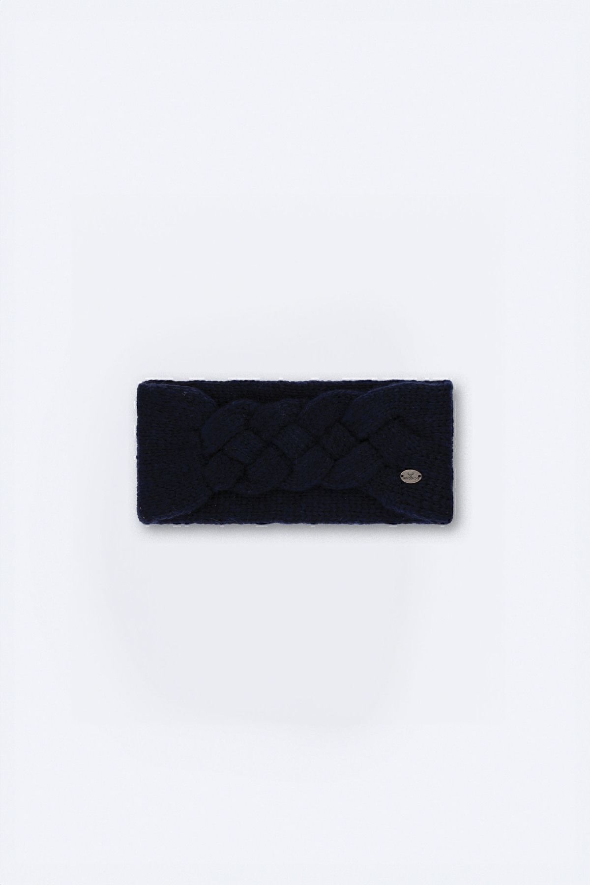 Women's Navy Blue Headband Logo Detailed Soft Custom Design Flexible Accessory Colorful Pattern Jessa