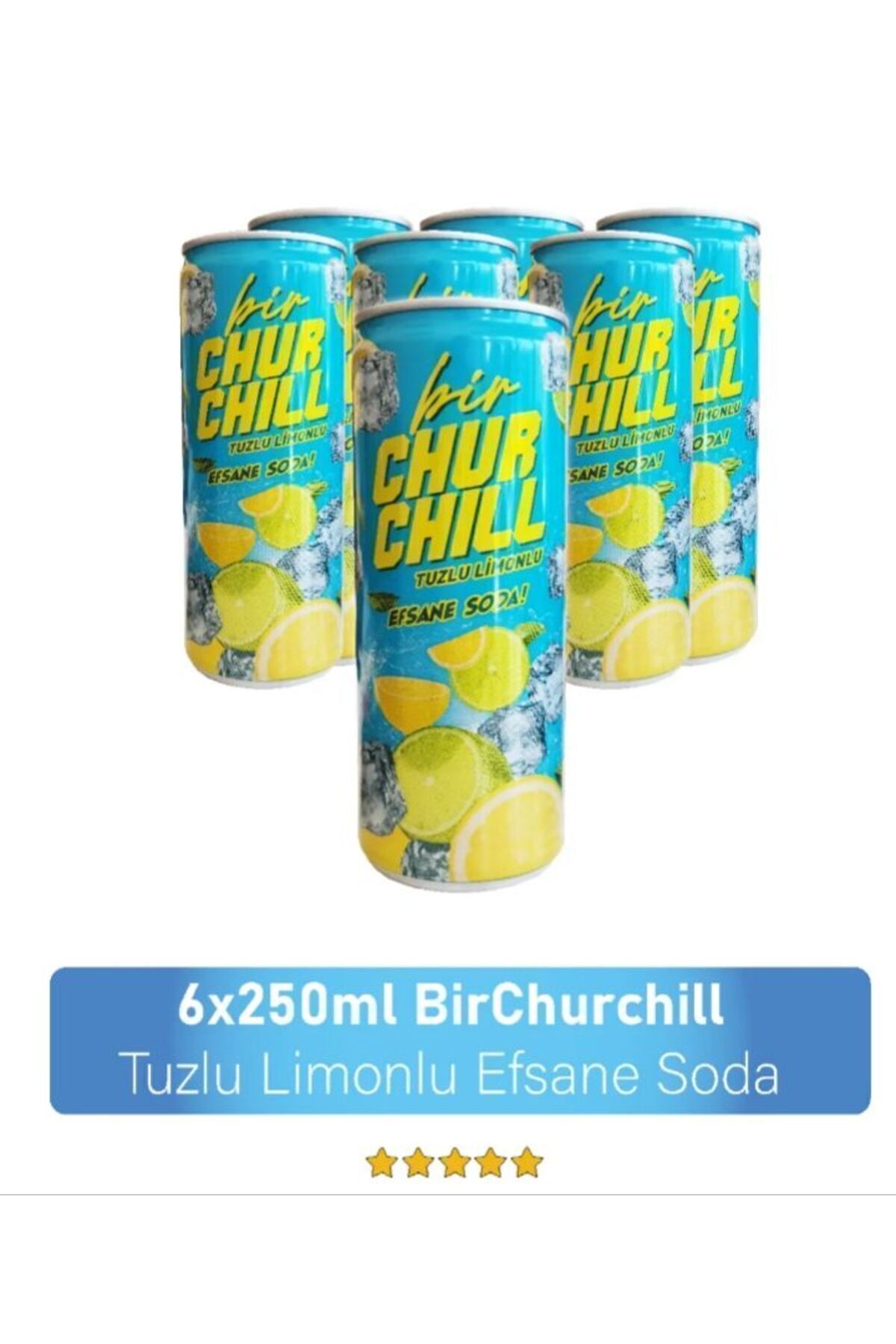 BİRAROMA Bir Chur Chill Tuzlu Limonlu Efsane Soda 6 Adet X 250ml Çörçıl