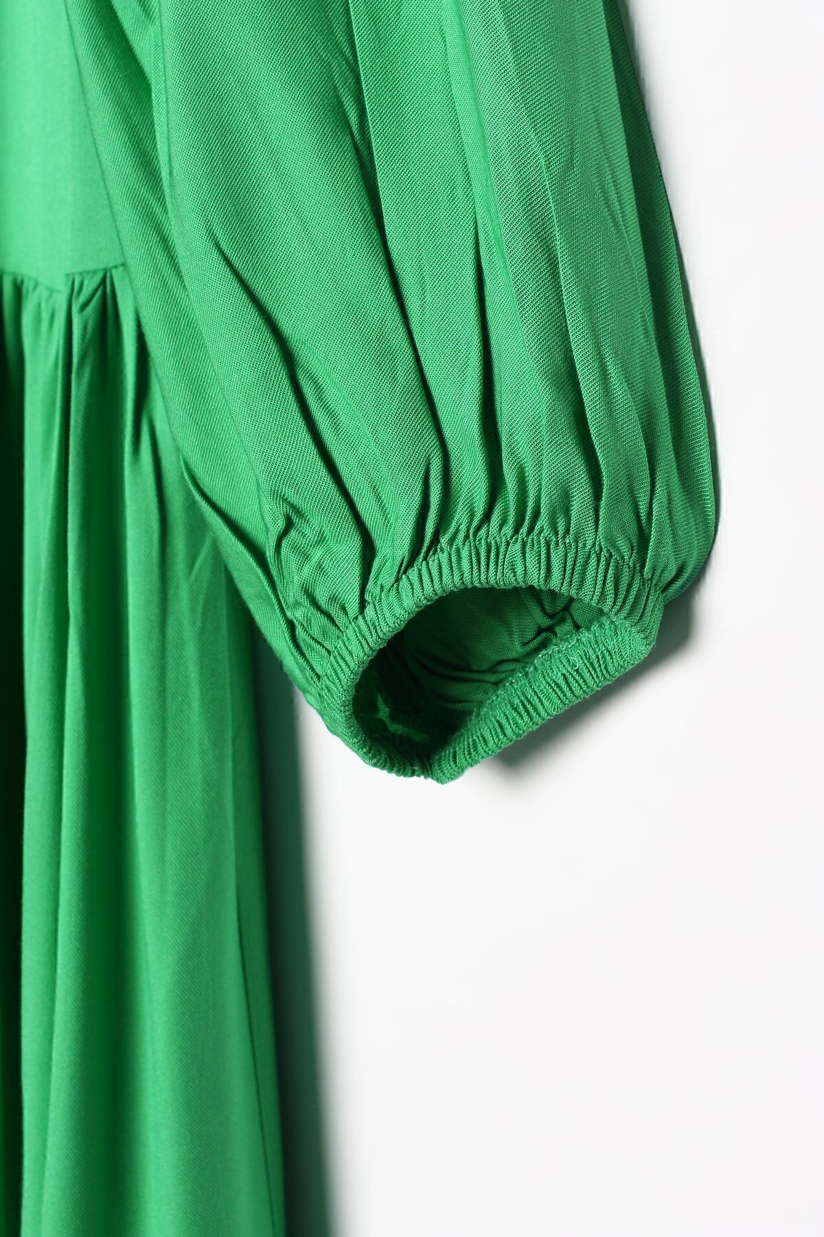 ALLDAY Grass Green 100% Viscose Skirt and Frilly Sleeve Shirt Dress- Trendyol ALLDAY Grass Green 100% Viscose Skirt and Frilly Sleeve Shirt Dress- Trendyol