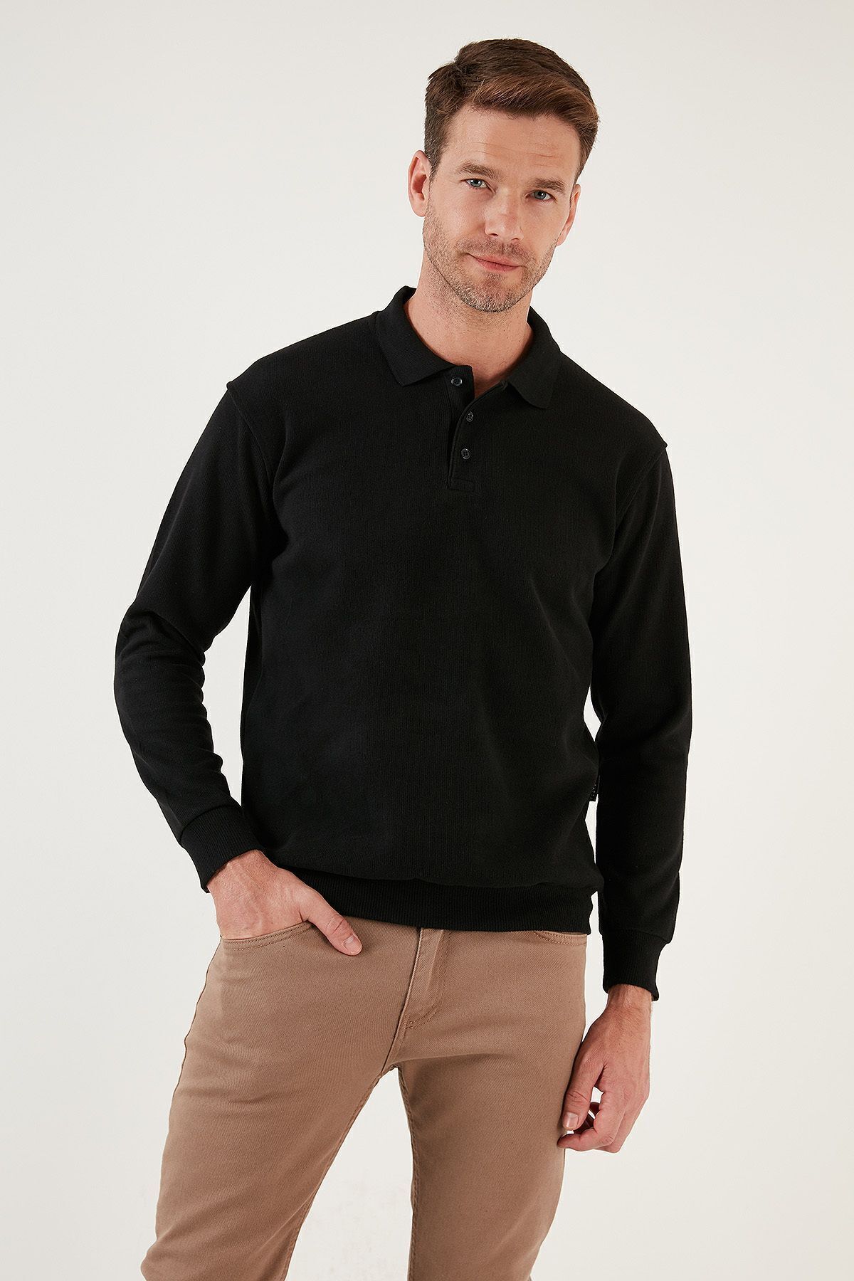 Buratti Pamuklu Regular Fit Düğmeli Polo Yaka Kazak Erkek KAZAK 4562113W4 görsel 2
