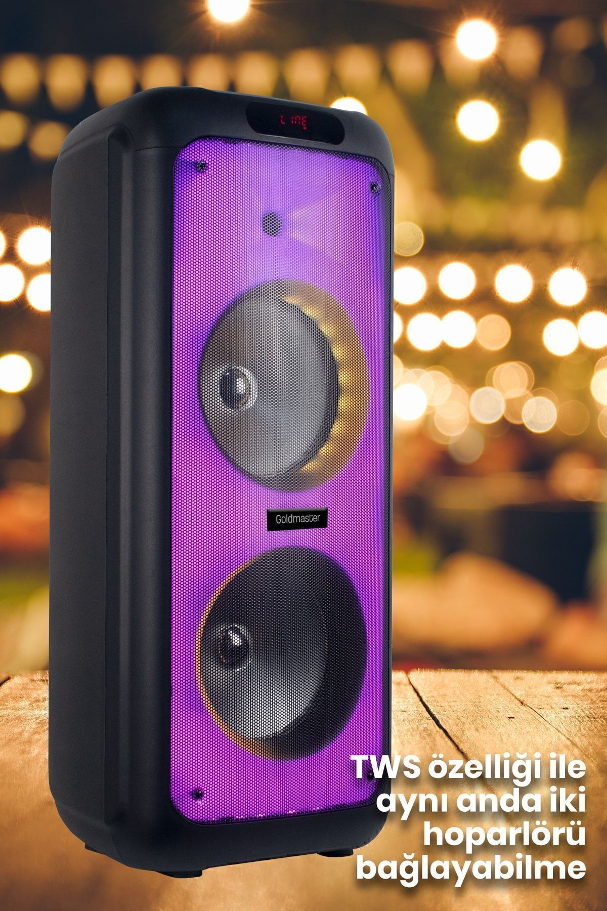 Taşınabilir Şarj Edilebilir Party Box Işıklı Bluetooth Hoparlör 4