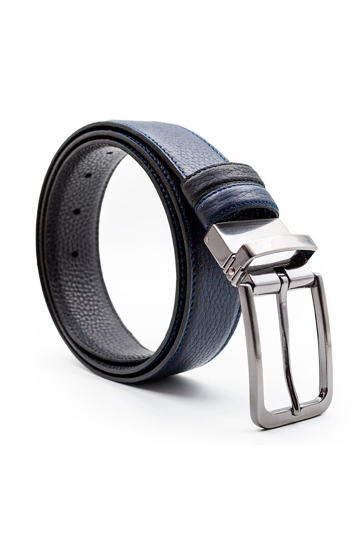 کمربند مردانه آبی سرمه ای ADERA DERİ | ADR003135 اورجینال - تصویر 3