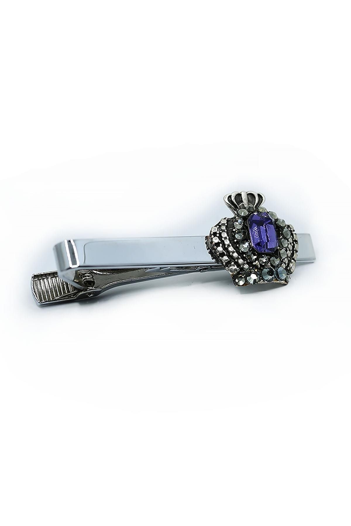  سنجاق کراوات طرح کینگ طرح سنگ نقره‌ای رنگ KIY724