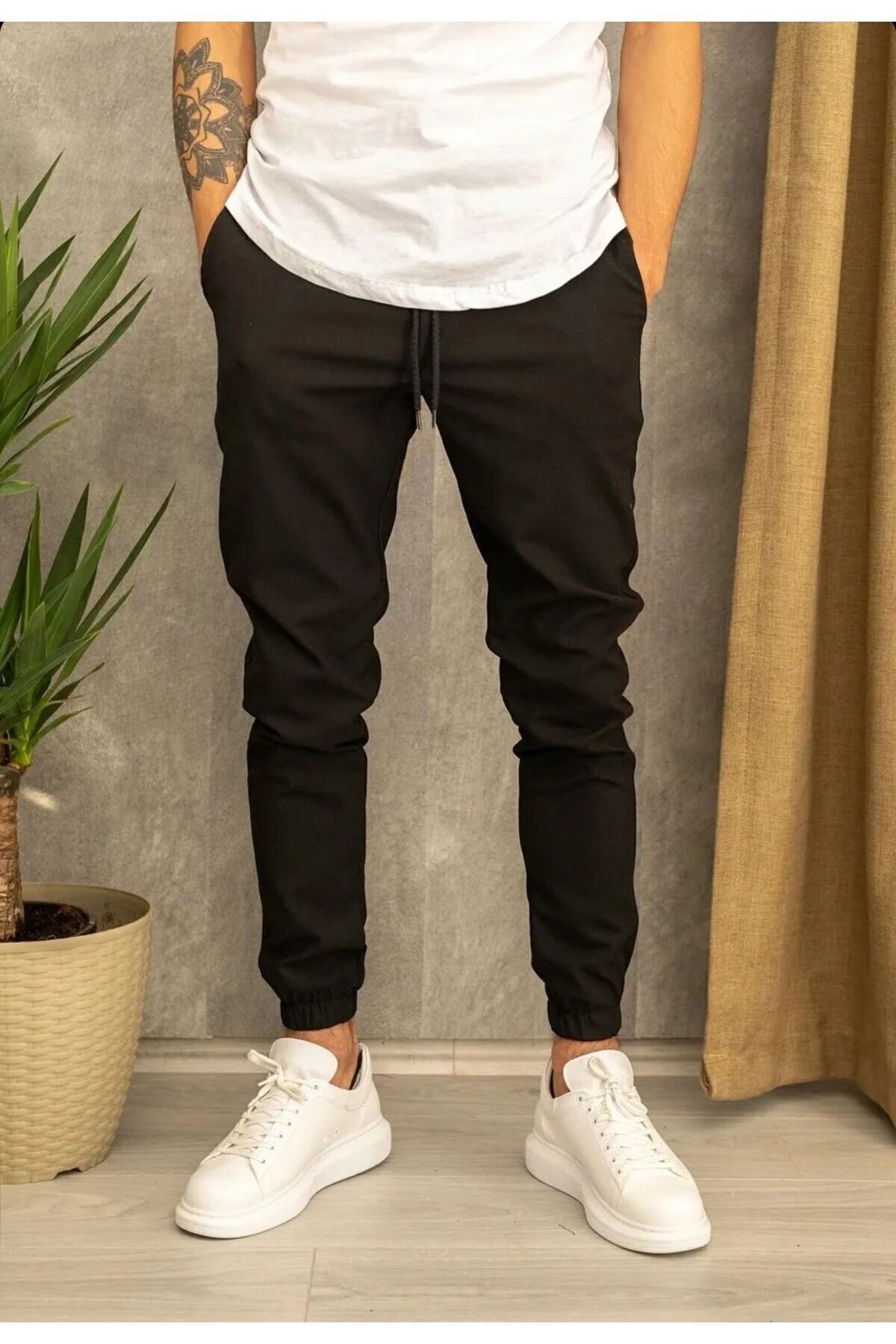 TNR SPORT  Erkek Jogger Paça Rahat Giyim Oversize Basic Eşofman Altı-paça Lastik