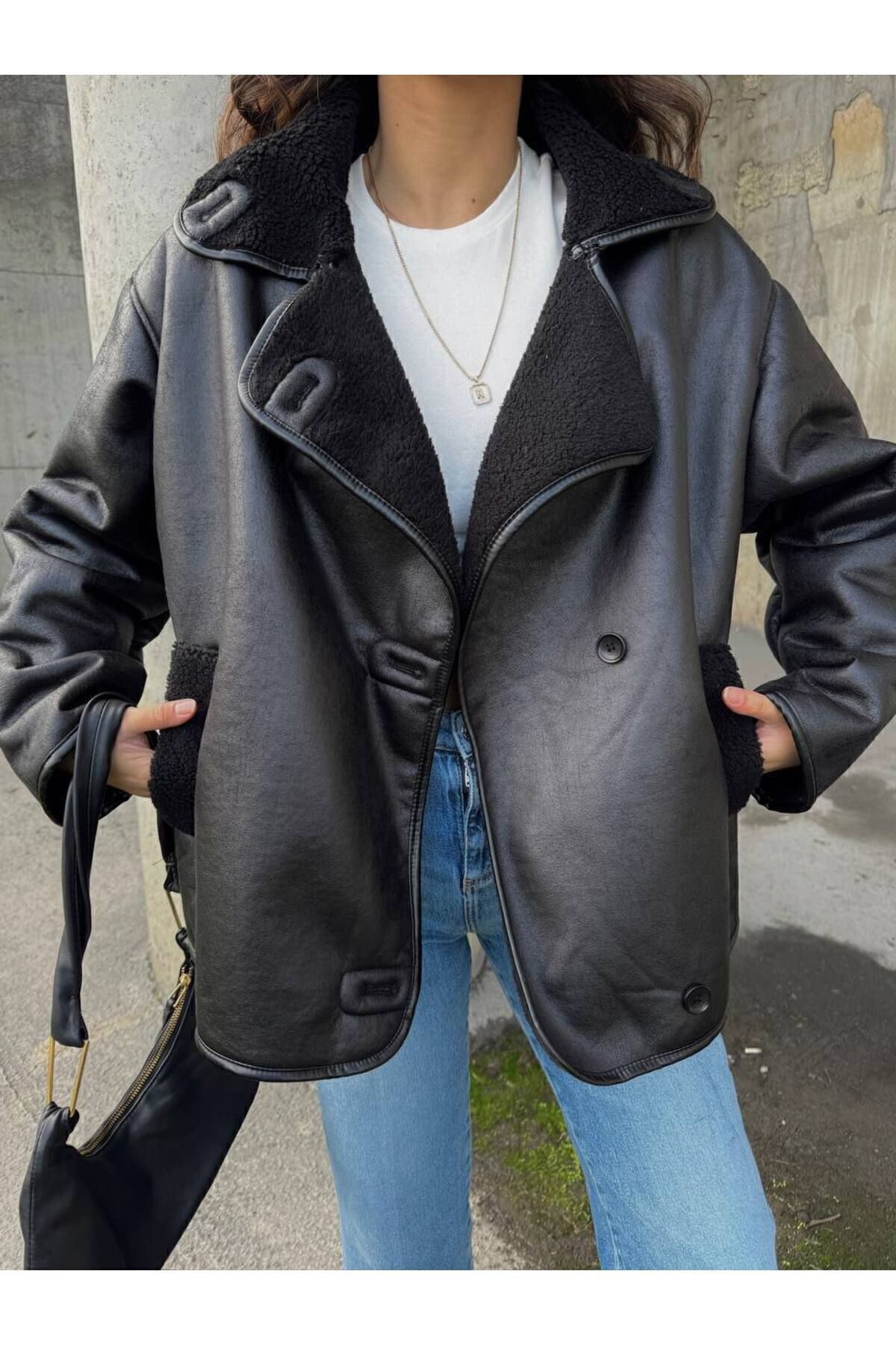 Kadın Siyah Oversize Ceket