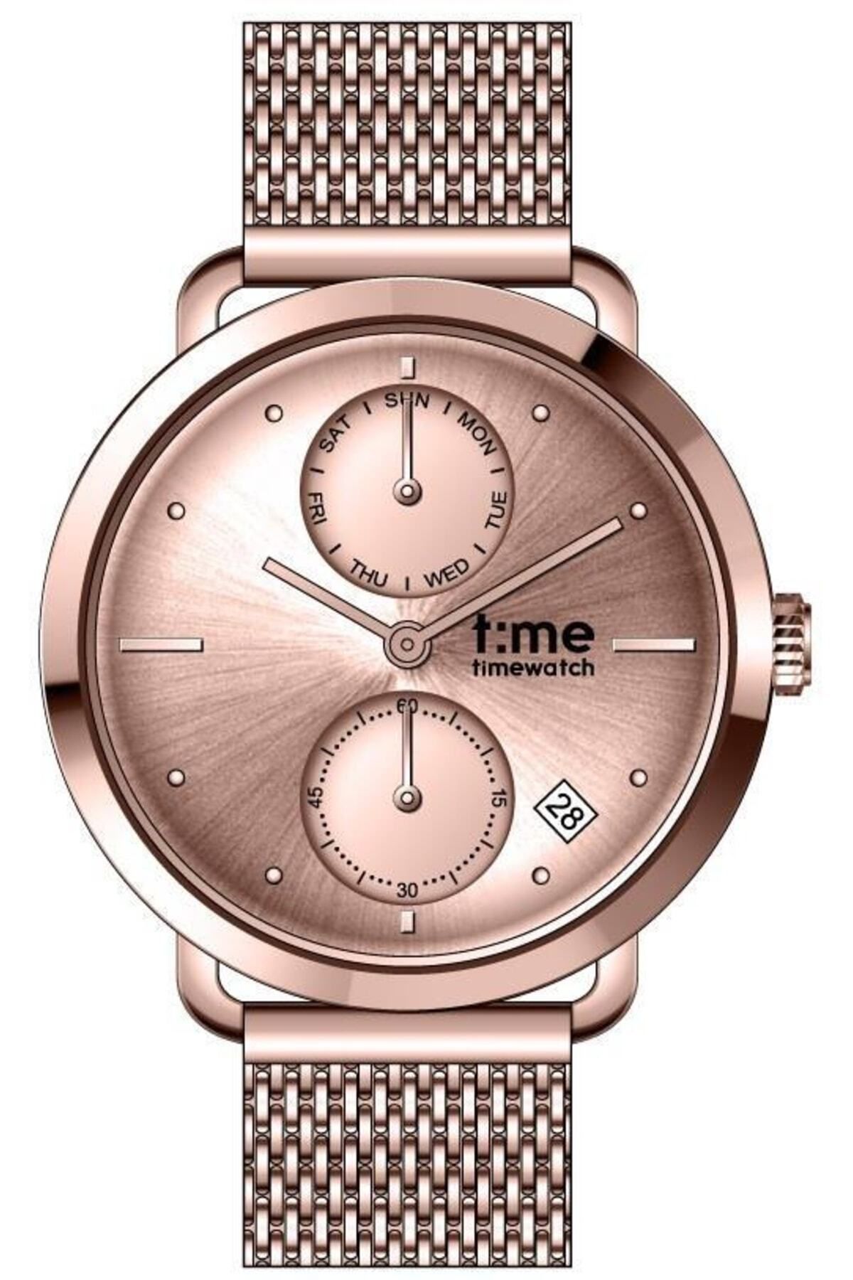 Timewatch-Wicker Plain Women's Wristwatch - Rose Color, Functions Active, Tw.215.4Rrr 4