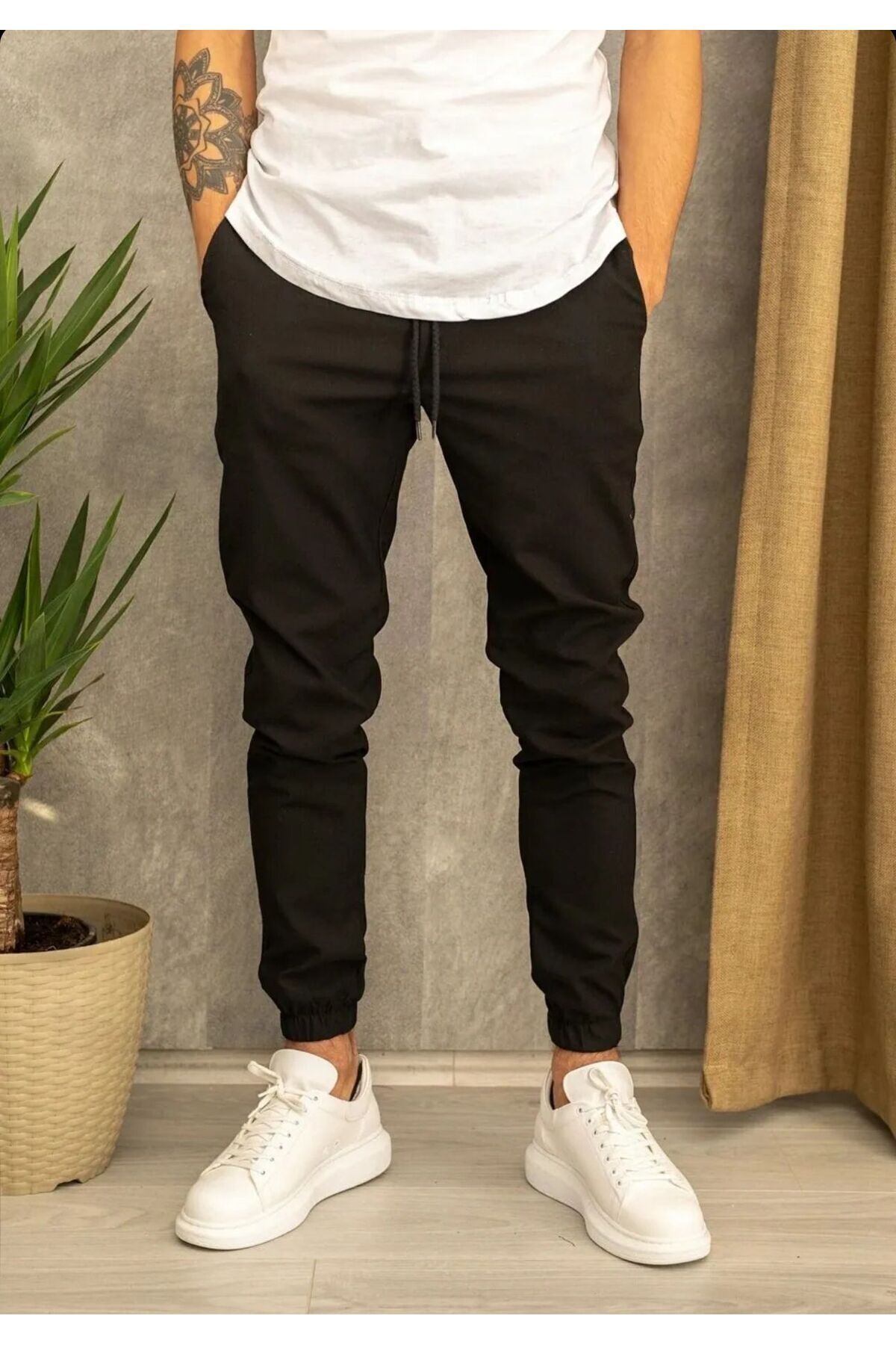 TNR SPORT  Erkek Jogger Paça Rahat Giyim Oversize Basic Eşofman Altı-paça Lastik - Görsel 3