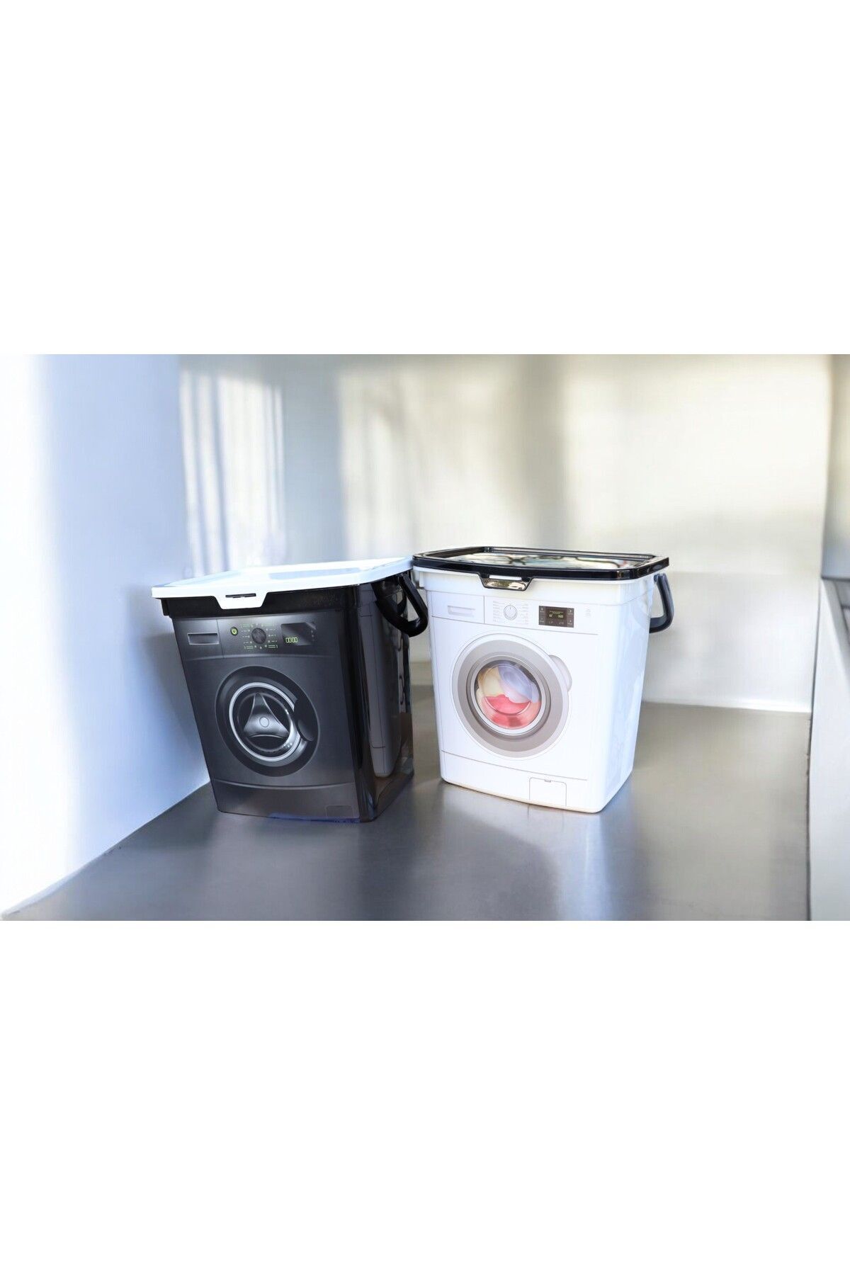 FERAH PLASTİK-12 Liter Decorative Detergent Box - 6 6l Machine Shaped, Set of 2 3