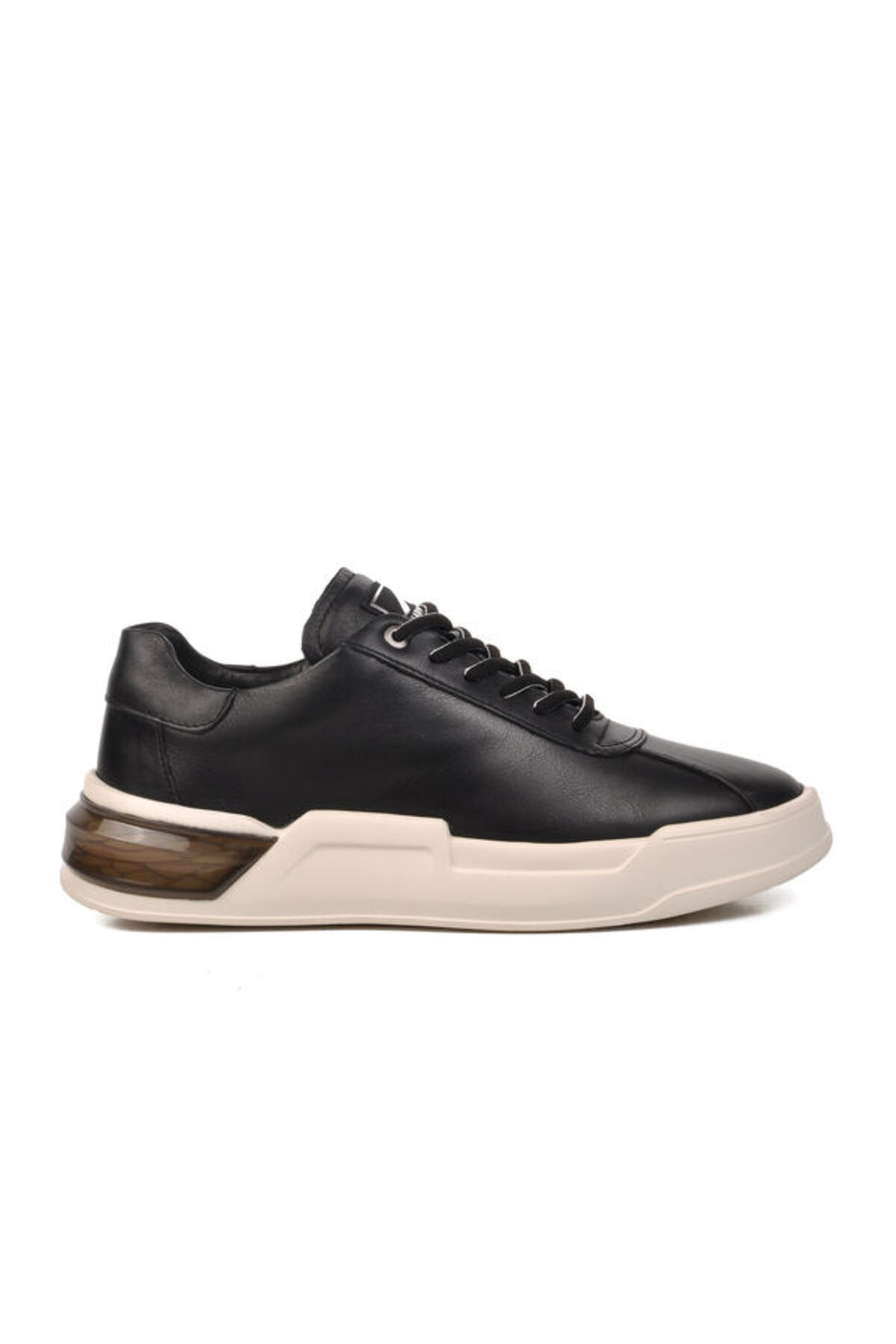 Siyah Beyaz Hakiki Deri Erkek Sneaker — مشکی XP-00000000019114