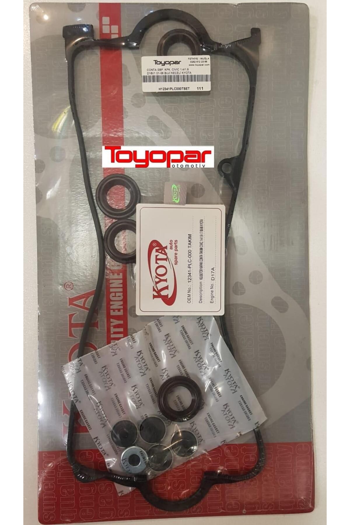 Toyopar Civic Vtec 2001-2006 Külbütör Contası - Buji Keçeli Takım