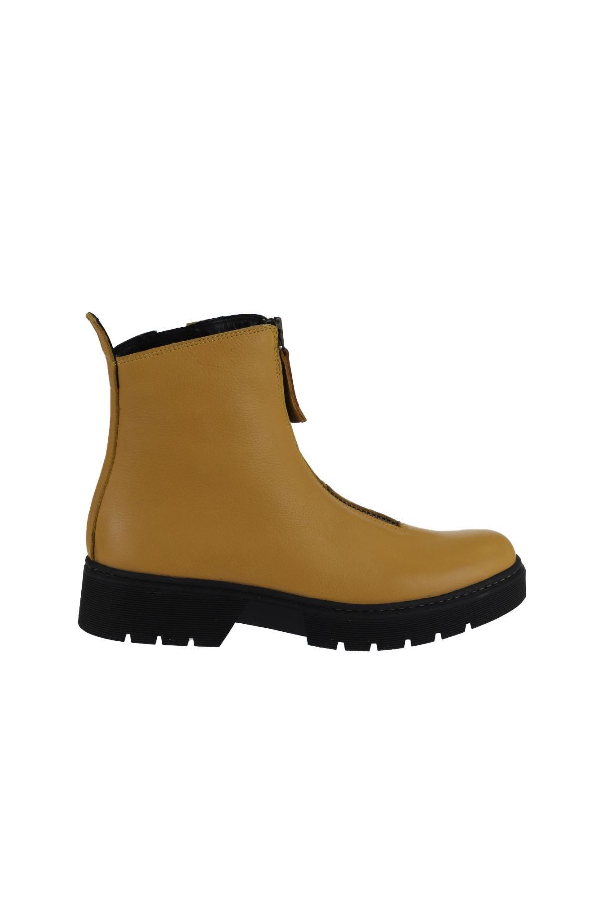 Bueno Shoes-Sarı Flotter Deri Kadın Düz Bot 01wr4903 2