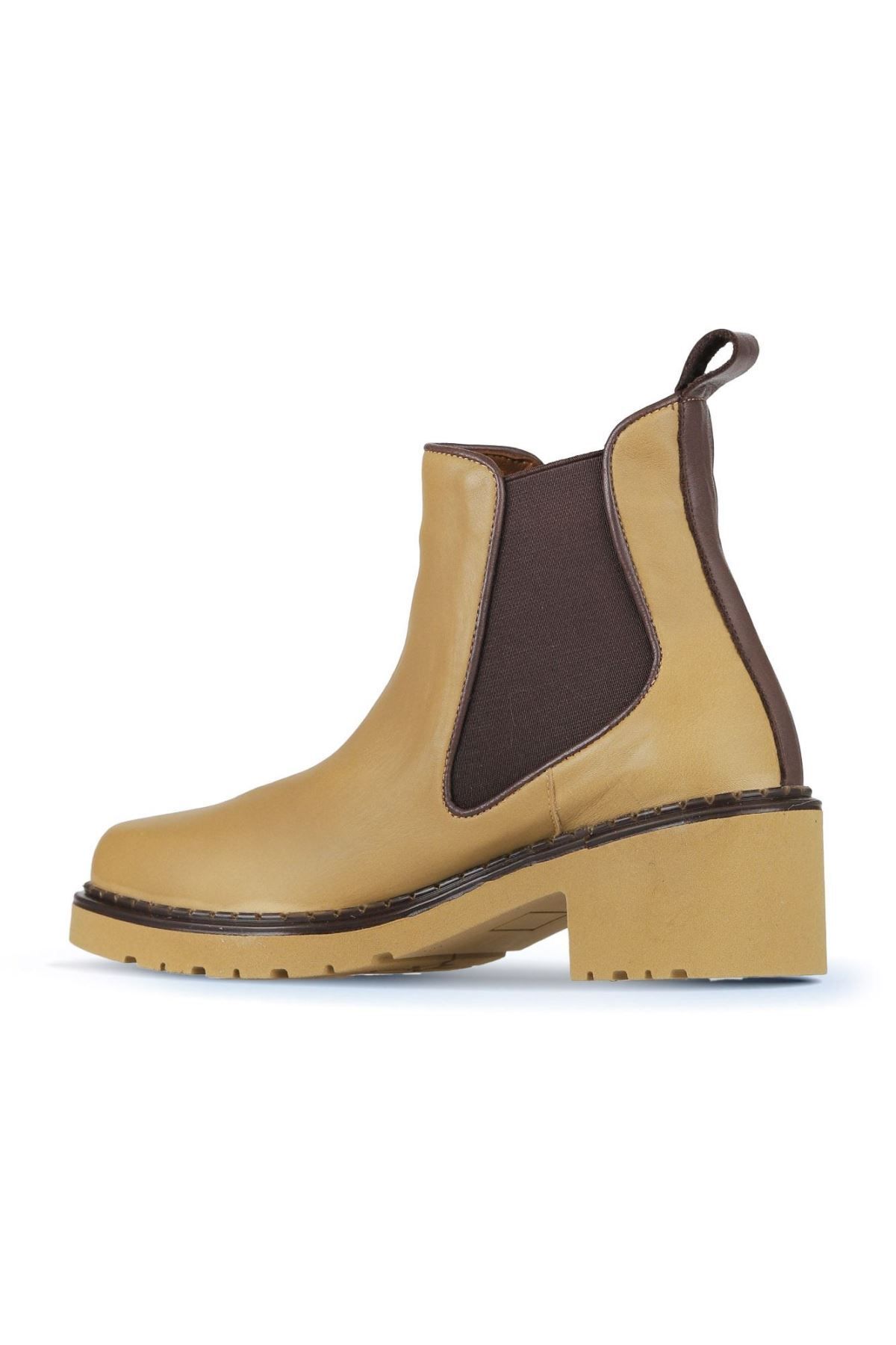 Bueno Shoes-Дамски боти на висок ток с канела от кожа - 01wz4402 4