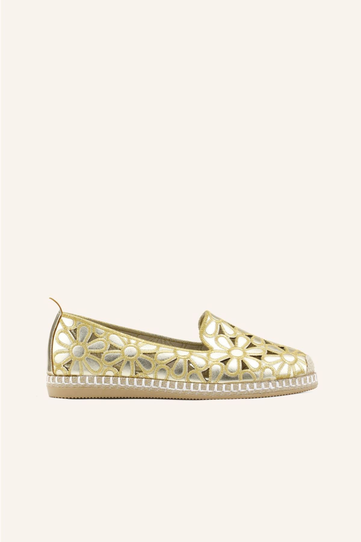 MARCATELLI Espadrile Cu Flori Aurii Femeie - 38
