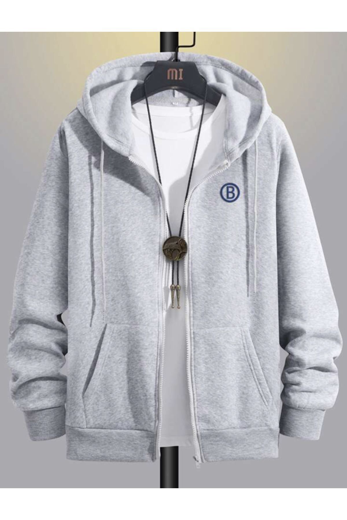 FoxSkin Sportswear&Company Unisex B Baskılı Fermuarlı Hırka