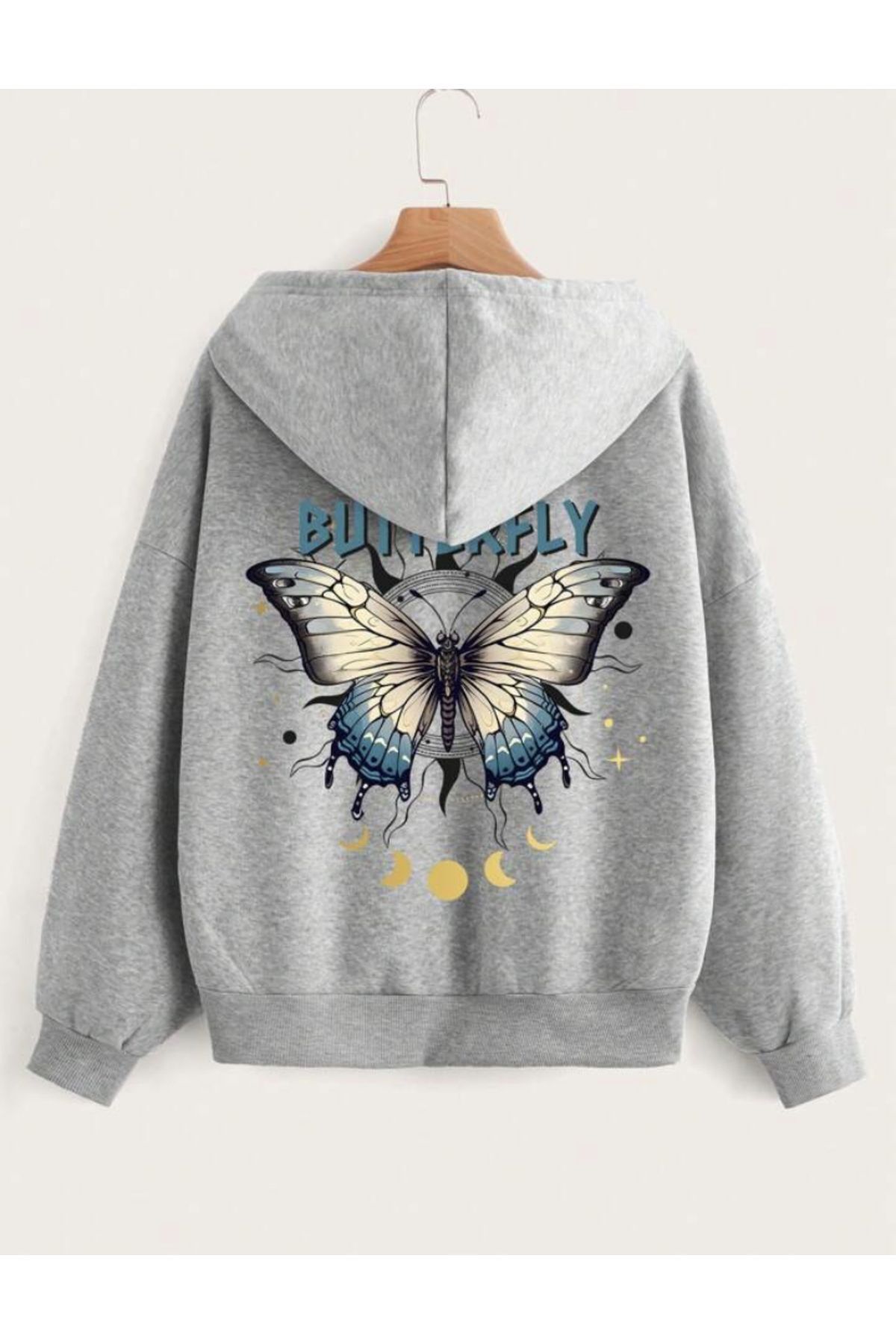 FoxSkin Sportswear&Company Butterfly Sırt Baskılı Fermuarlı Hırka