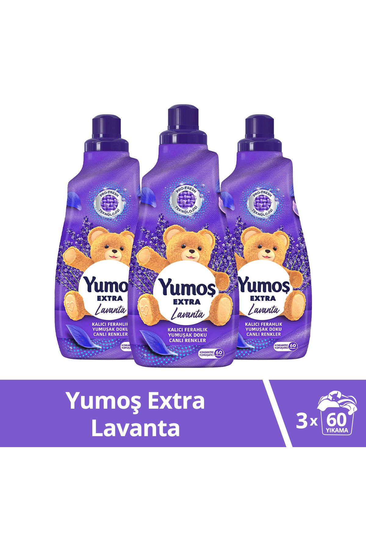 Yumoş Extra Konsantre Çamaşır Yumuşatıcısı Lavanta 1440 ml 60 Yıkama 3 Adet