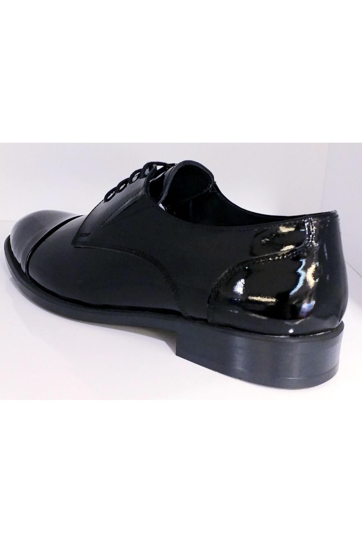 MARCO ROSSİ-Marco Rossi 5415 Men's Genuine Patent Leather Shoes with Mascara 6