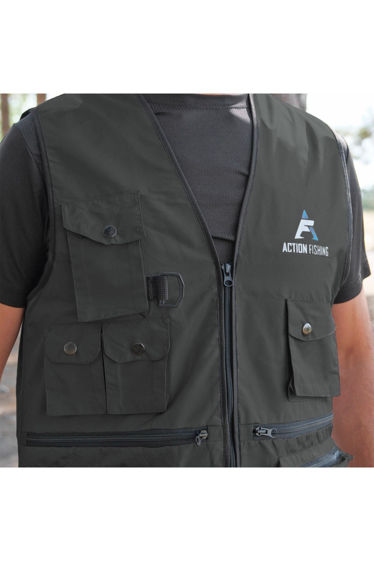 SAVEX-Khaki Tactical Hunter Vest - Multi Pocket Action 6