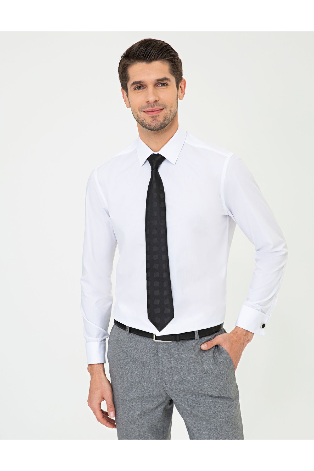 chemise classique slim fit blanche 50251691 vr013