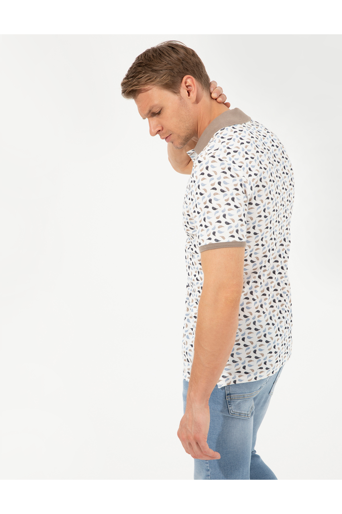 تیشرت یقه پلو مردانه طرح دار بند دار | پیر کاردین Pierre Cardin 609077 - تصویر 3