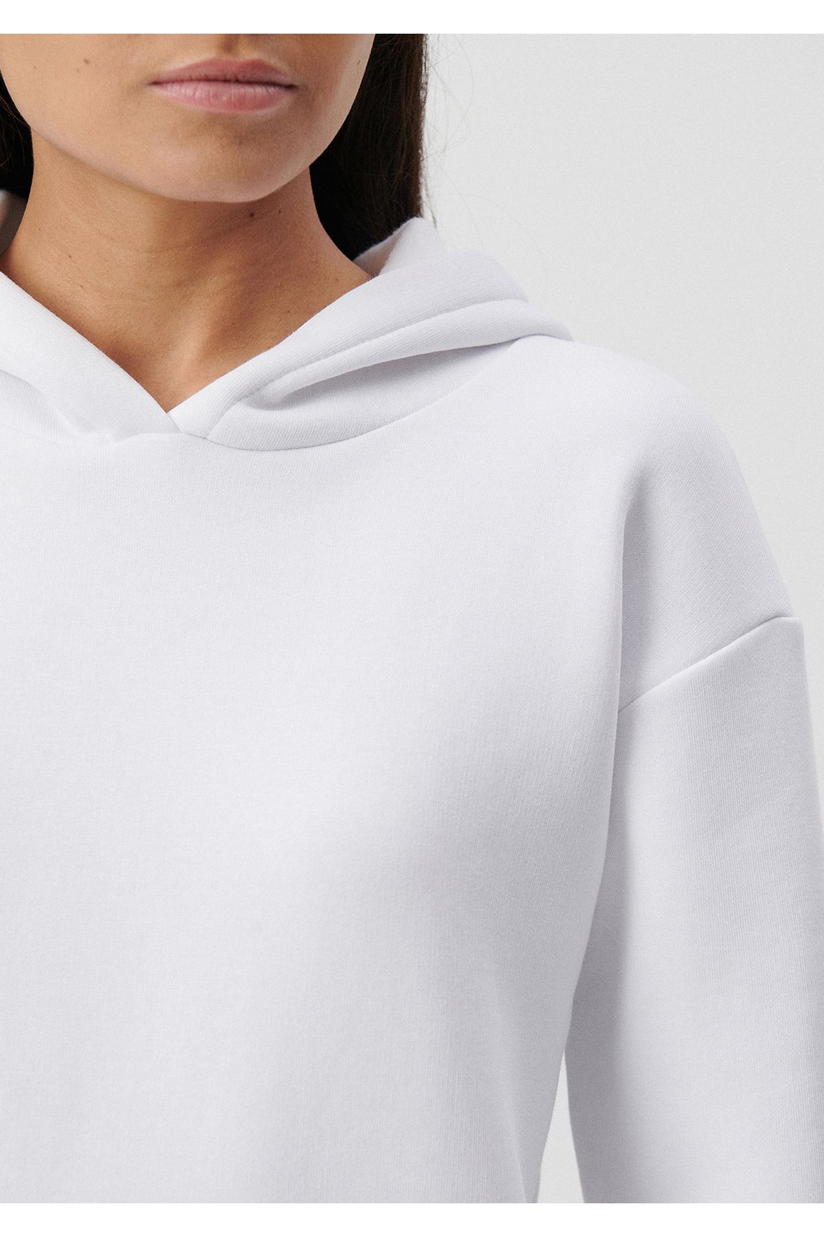 Mavi-Hooded White Basic Sweatshirt 167299-70000 4