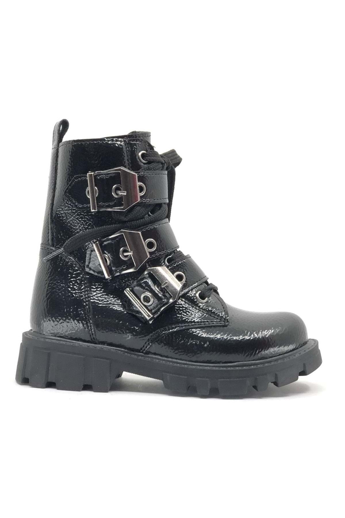 Kids Club Shoes Aydındaş Üç Toka Postal Çocuk Bot SİYAH-RUGAN