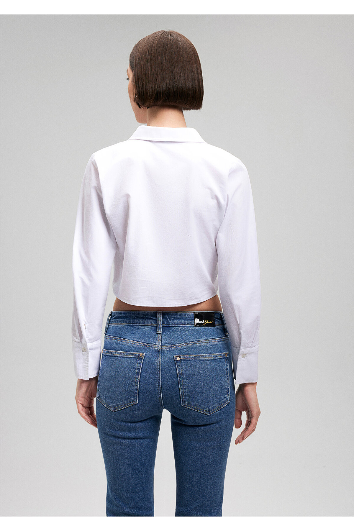 Beyaz Crop Poplin Gömlek Crop / Kısa Kesim 1210673-620 — صورتی — تصویر 5 از 7