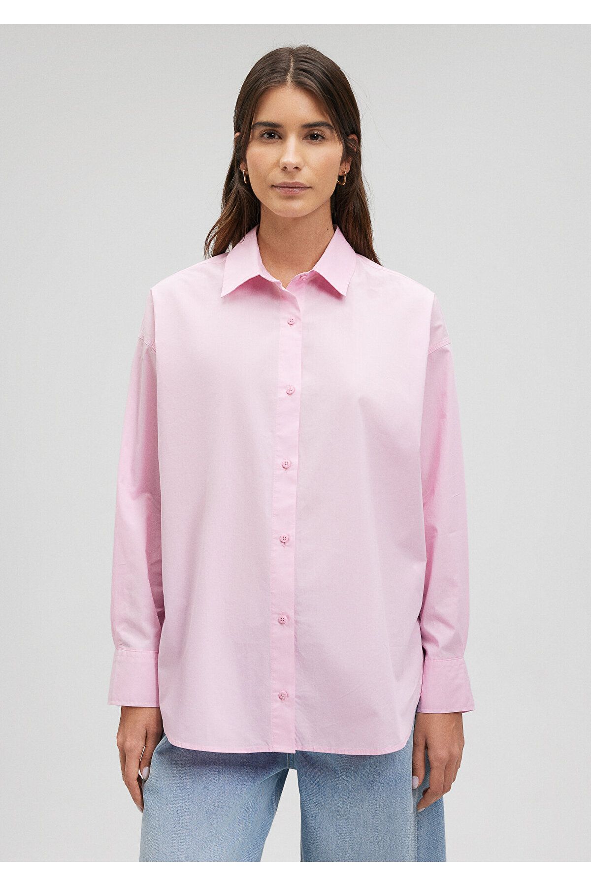 Mavi-Poplin Pink Oversize Shirt -1210103-70973 4