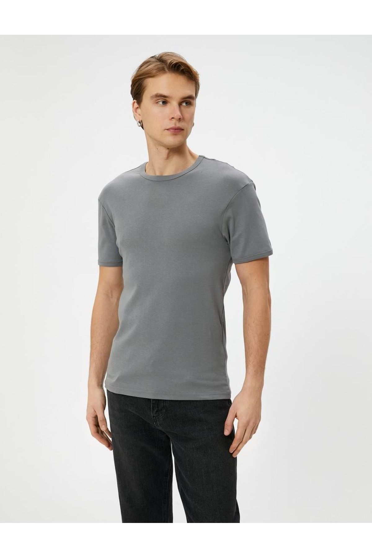 تیشرت مردانه خاکستری کوتون | SS0000000035838 اورجینال - تصویر 3