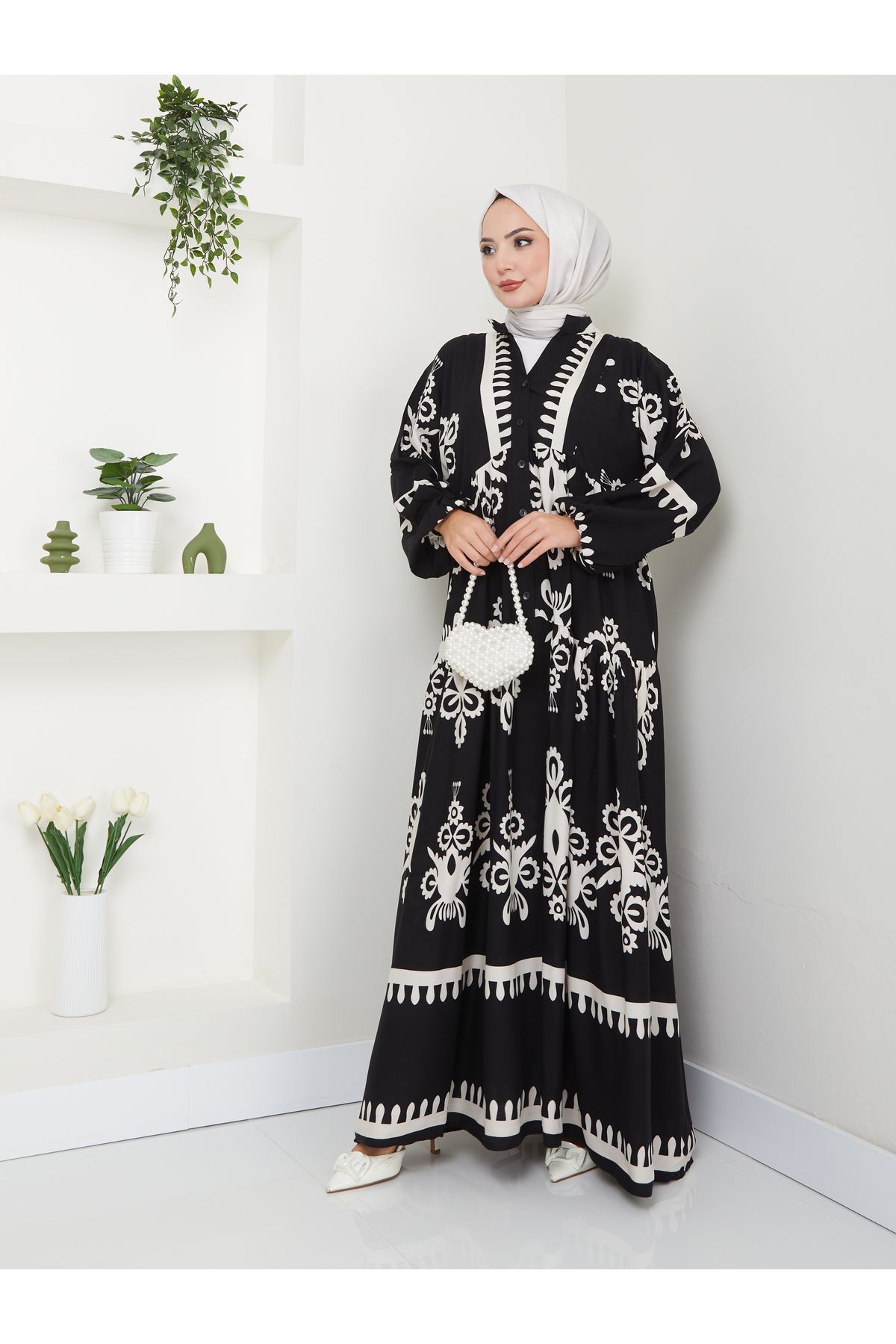 VOLT CLOTHİNG-Ethnic Patterned Women's Dress 4