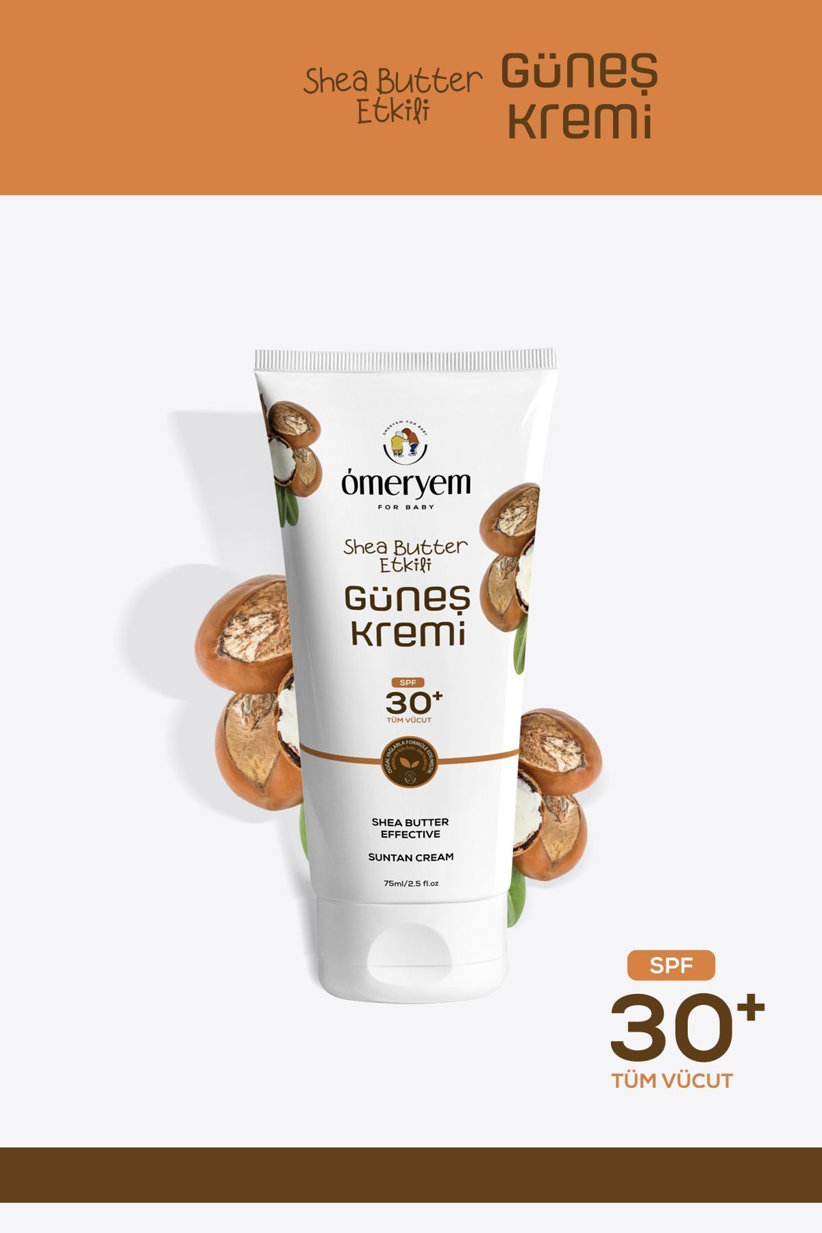 OMERYEM Shea Butter Etkili Doğal Güneş Kremi - 75ml