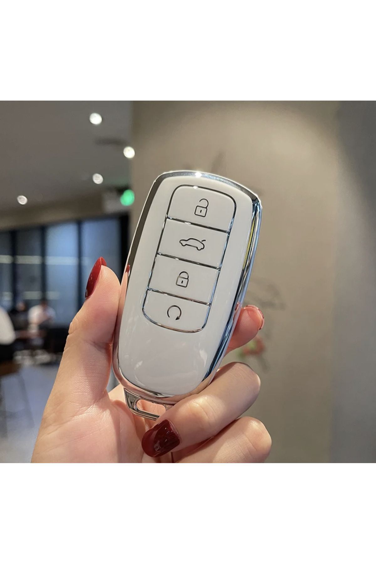 emii auto spare parts Chery Tiggo 8 Pro Tiggo 8 Pro Max Tiggo 7 Pro Max Omoda 5 Jaecoo Anahtar Kılıfı Beyaz/gri