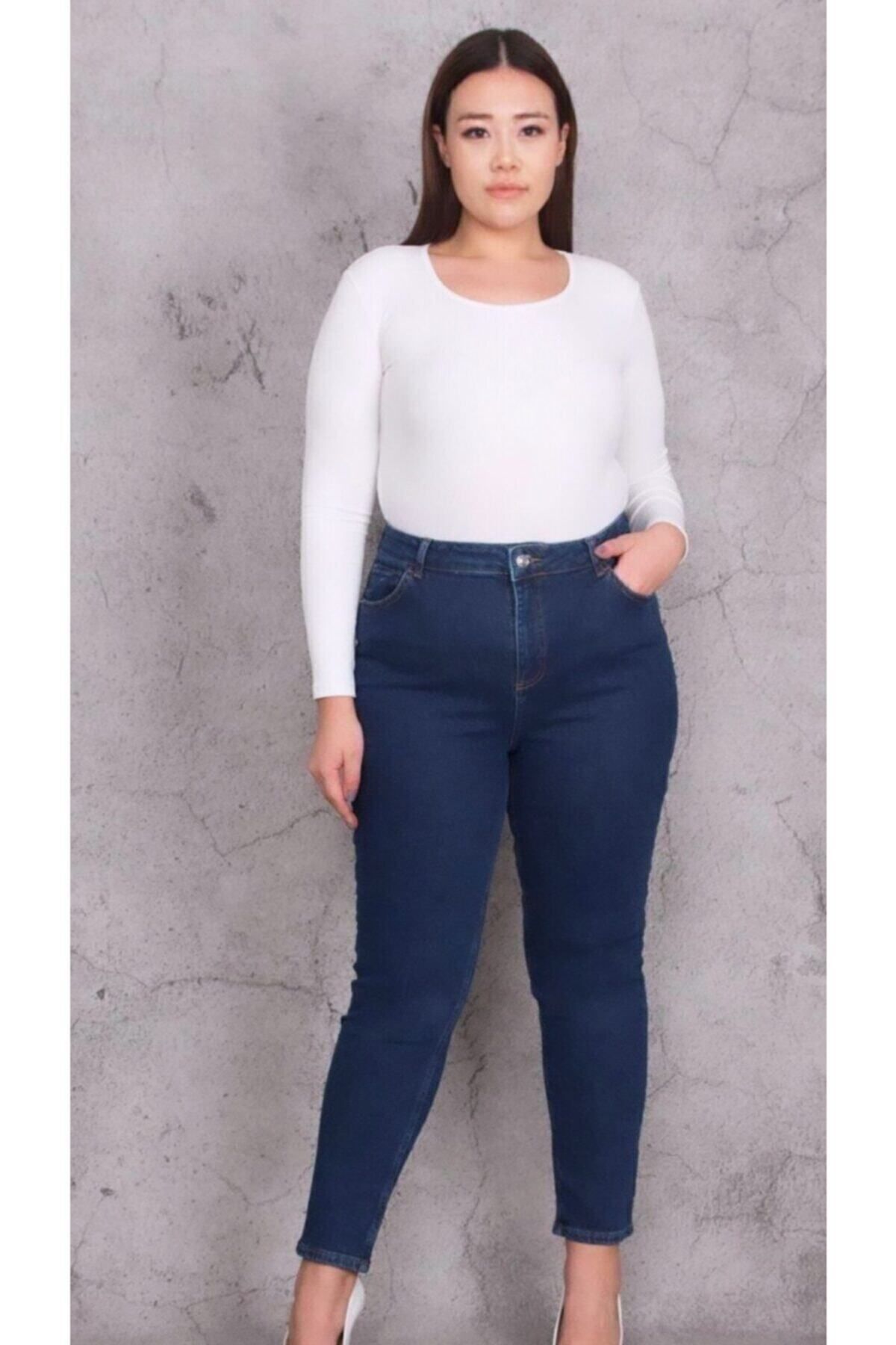 TRENDNATUREL-Plus Size Oversized Jeans Dark Blue S.o.l.m.a.z (COLLECTOR) We Have a Size Chart 1