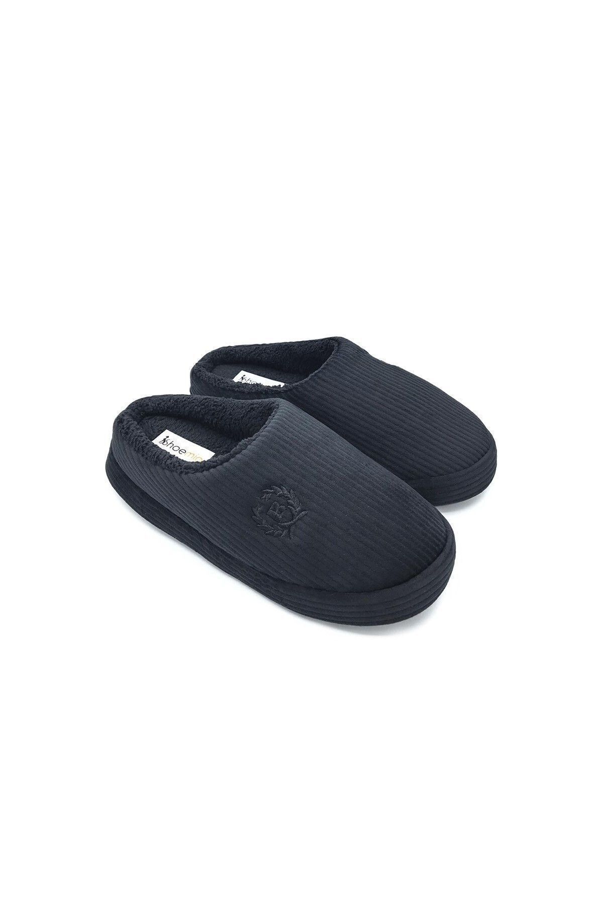 shoemio  Bogart Siyah Erkek Ev Terliği - Görsel 3