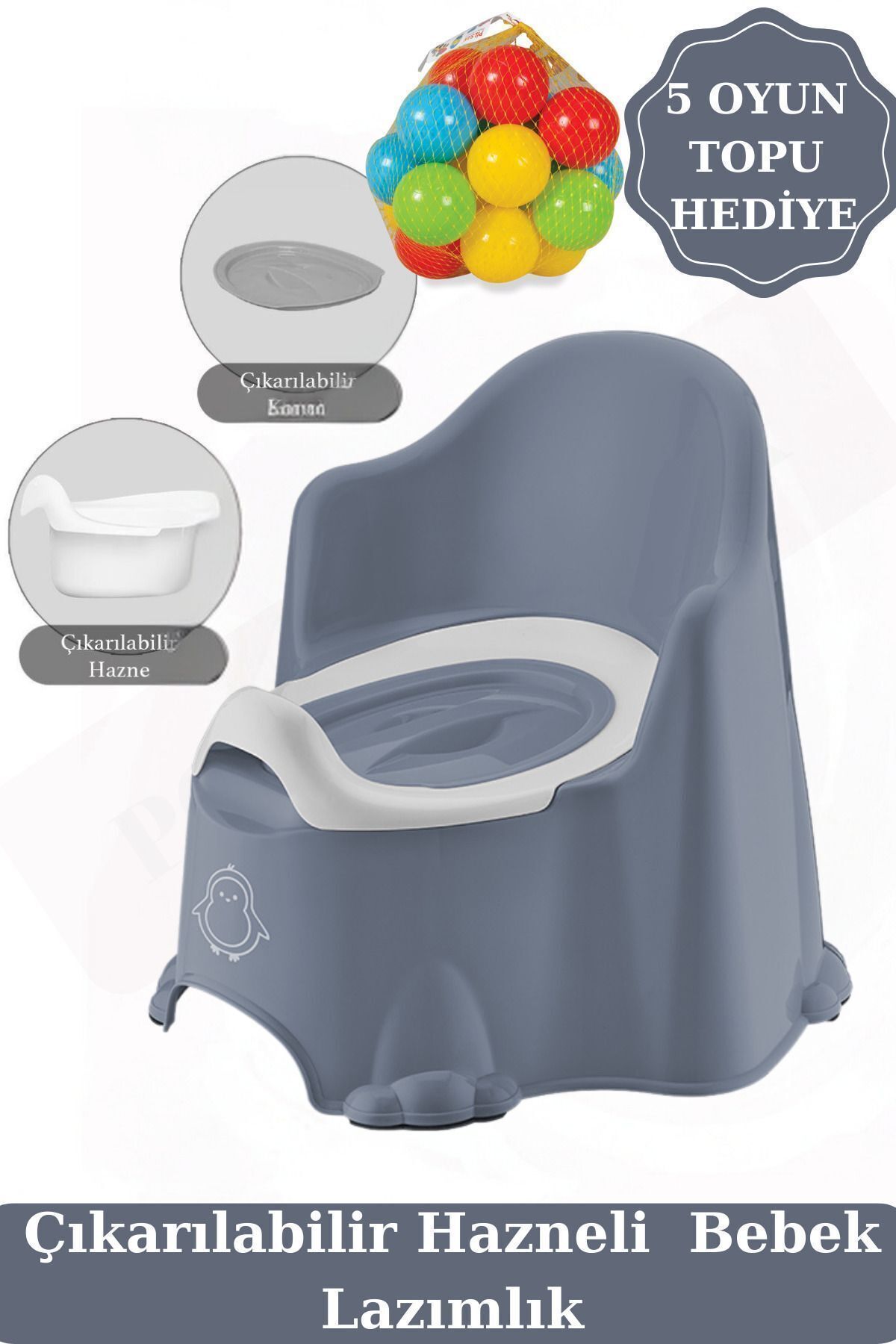 PONÇİK STORE Comfort Taşınabilir Lazımlık – Çocuk Tuvalet Eğitimi Alıştırma Lazımlığı