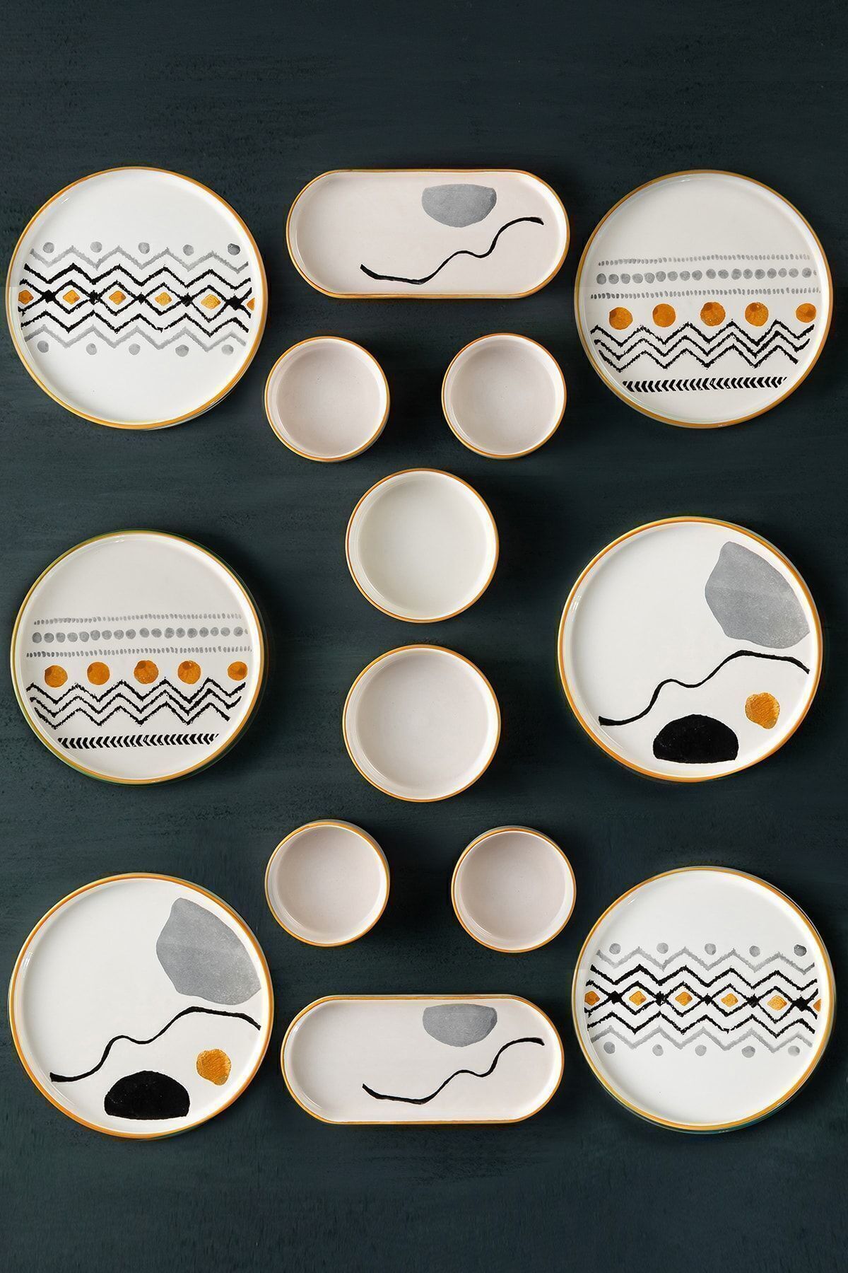 Vienev-Axial 14 Piece Stackable Breakfast Set Presentation Plate 3