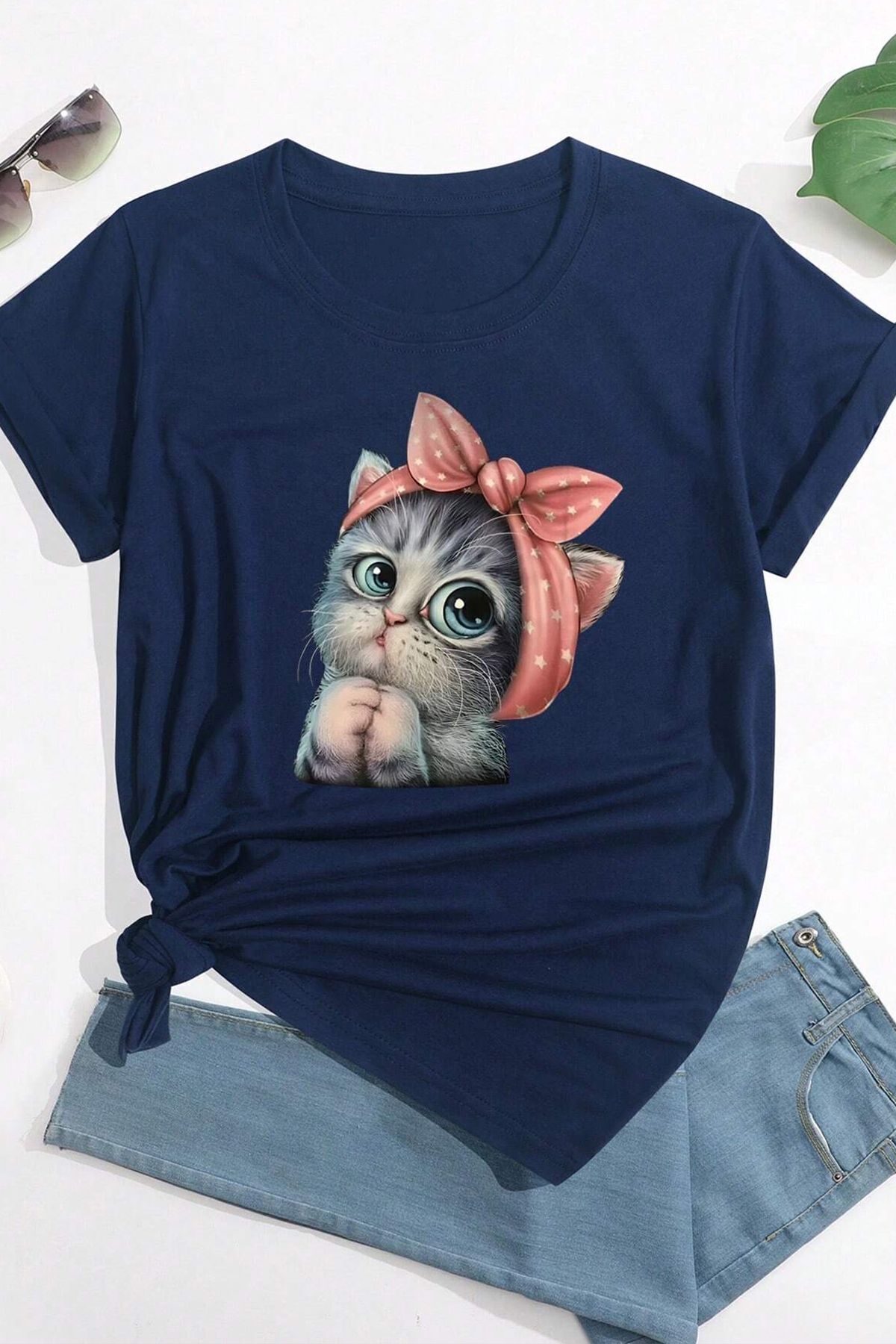 uyguntarz Unisex tričko Cute Cat Design