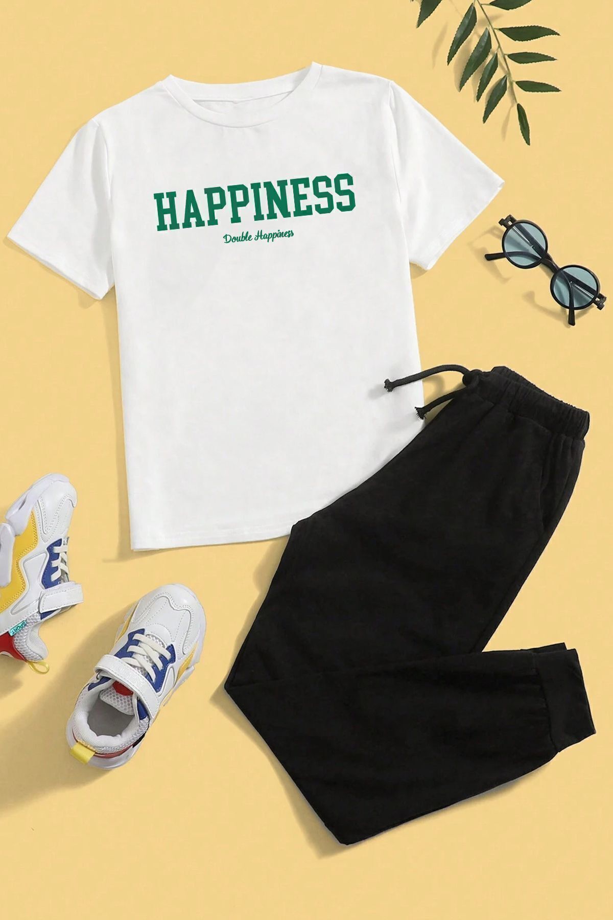 uyguntarz Dziecięcy Zestaw Dresowy Happines Lower - Upper Unisex - 9–10 years