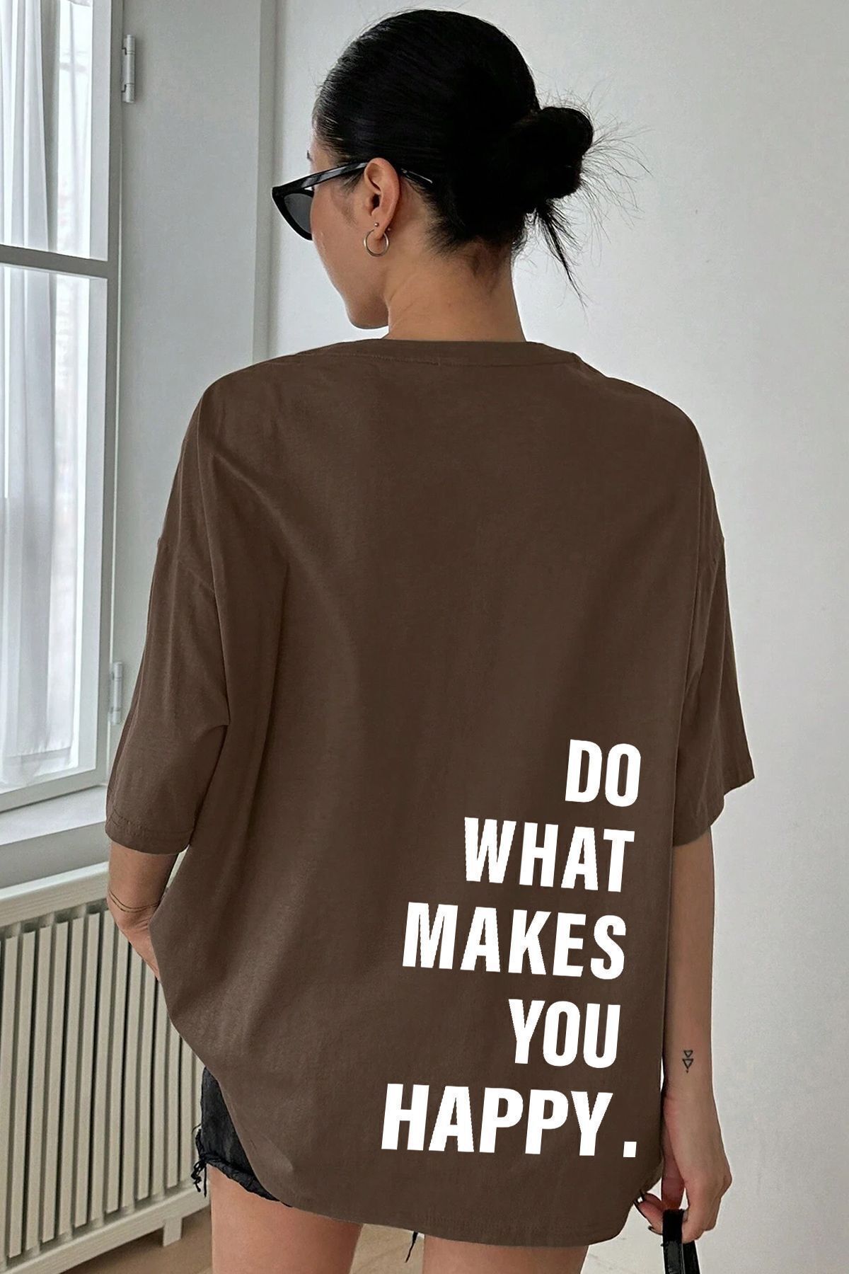uyguntarz Unisexové tričko Do What Oversize se zadním potiskem