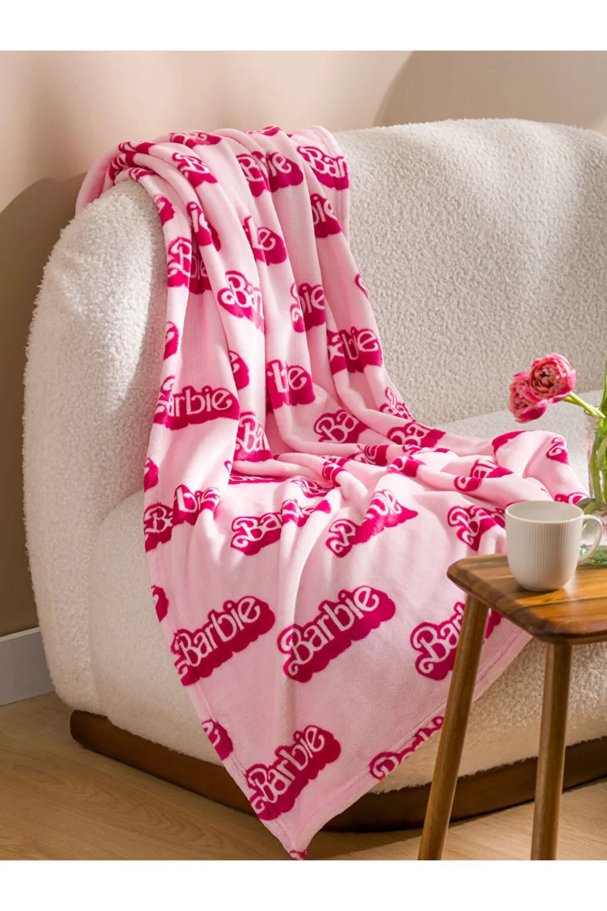 LC Waikiki Lcw Home Pink Barbie Printed Tv Blanket 100x150 Cm