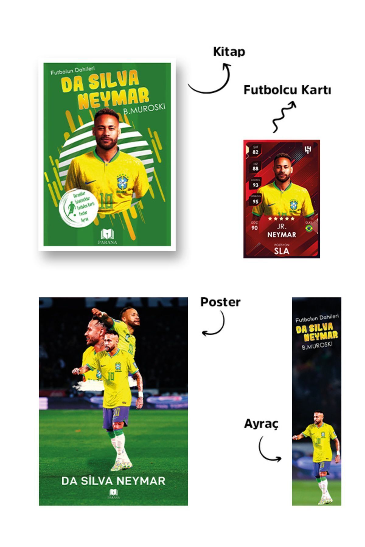 Neymar Futbolun Dahileri / Futbolcu Kartı, Poster Ve Ayraç Hediyeli!